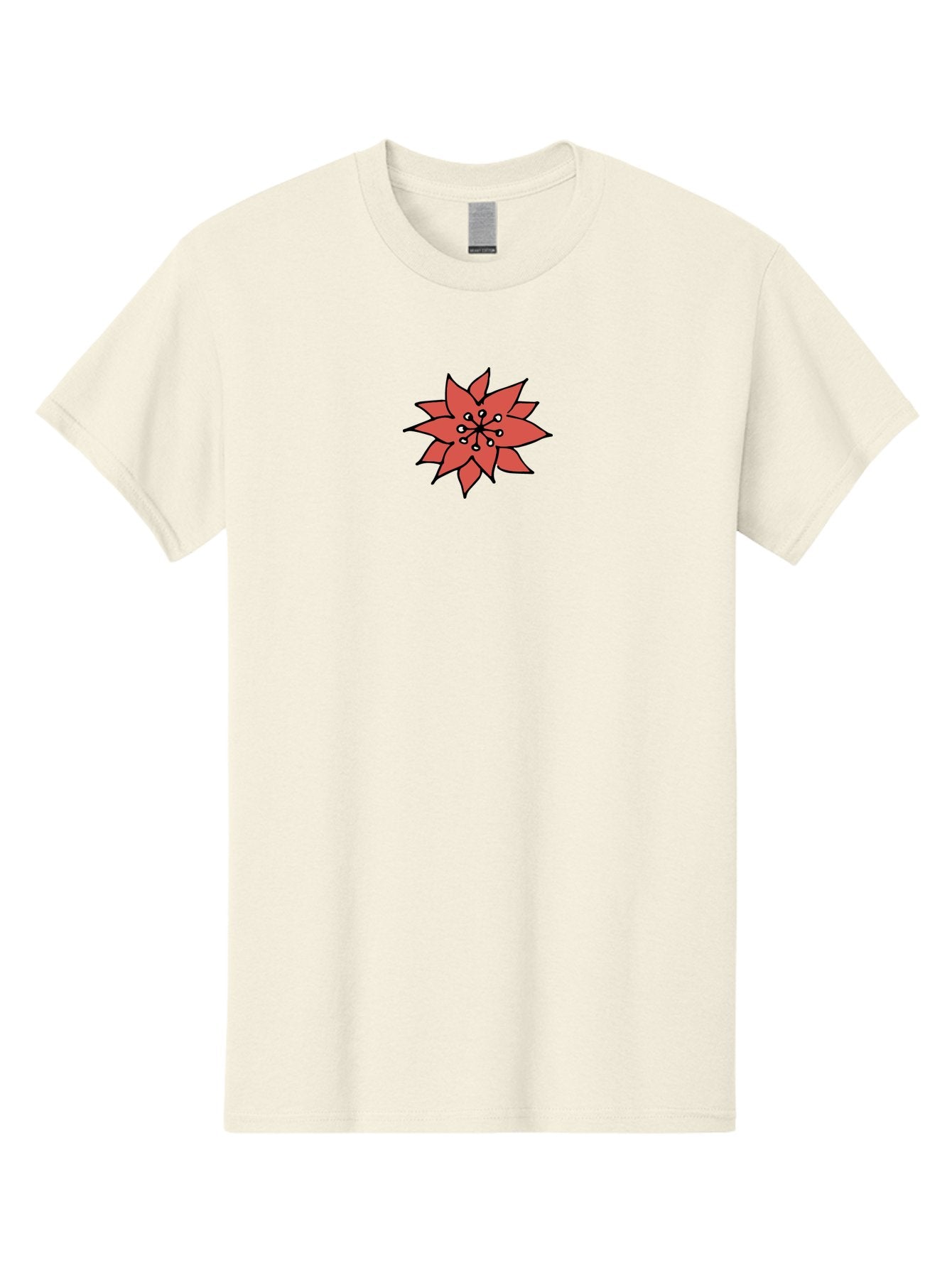 Red-Flower-1 Men'S Graphic Tee, 100% Cotton, Comfortable Casual Summer Wear, Machine Washable, Red Flower Illustration, Floral Design, Minimalist Art, Botanical Graphic, Simple Shapes, Stylized Bloom, Graphic Design Element Aab079 7