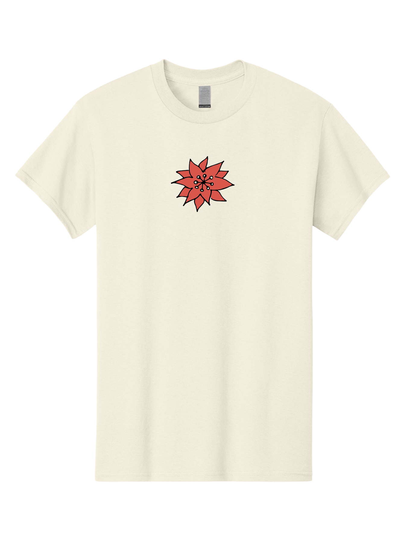 Red-Flower-1 Men'S Graphic Tee, 100% Cotton, Comfortable Casual Summer Wear, Machine Washable, Red Flower Illustration, Floral Design, Minimalist Art, Botanical Graphic, Simple Shapes, Stylized Bloom, Graphic Design Element Aab079 17