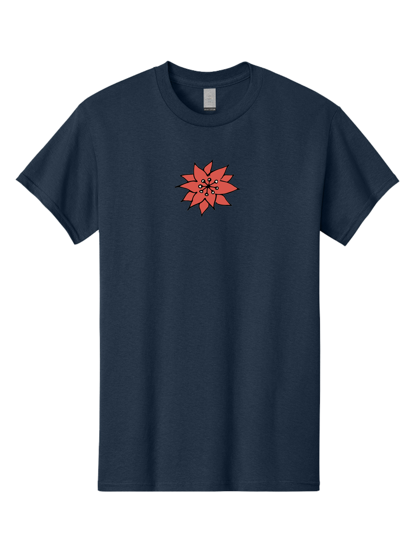 Red-Flower-1 Men'S Graphic Tee, 100% Cotton, Comfortable Casual Summer Wear, Machine Washable, Red Flower Illustration, Floral Design, Minimalist Art, Botanical Graphic, Simple Shapes, Stylized Bloom, Graphic Design Element Aab079 19