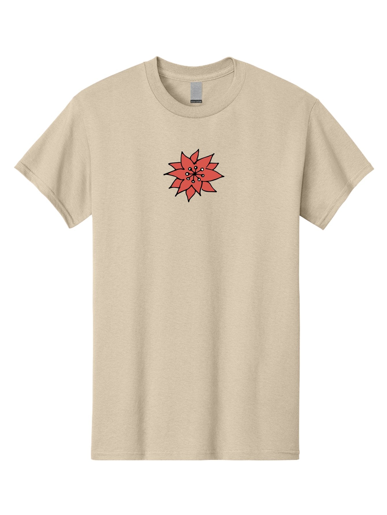 Red-Flower-1 Men'S Graphic Tee, 100% Cotton, Comfortable Casual Summer Wear, Machine Washable, Red Flower Illustration, Floral Design, Minimalist Art, Botanical Graphic, Simple Shapes, Stylized Bloom, Graphic Design Element Aab079 10