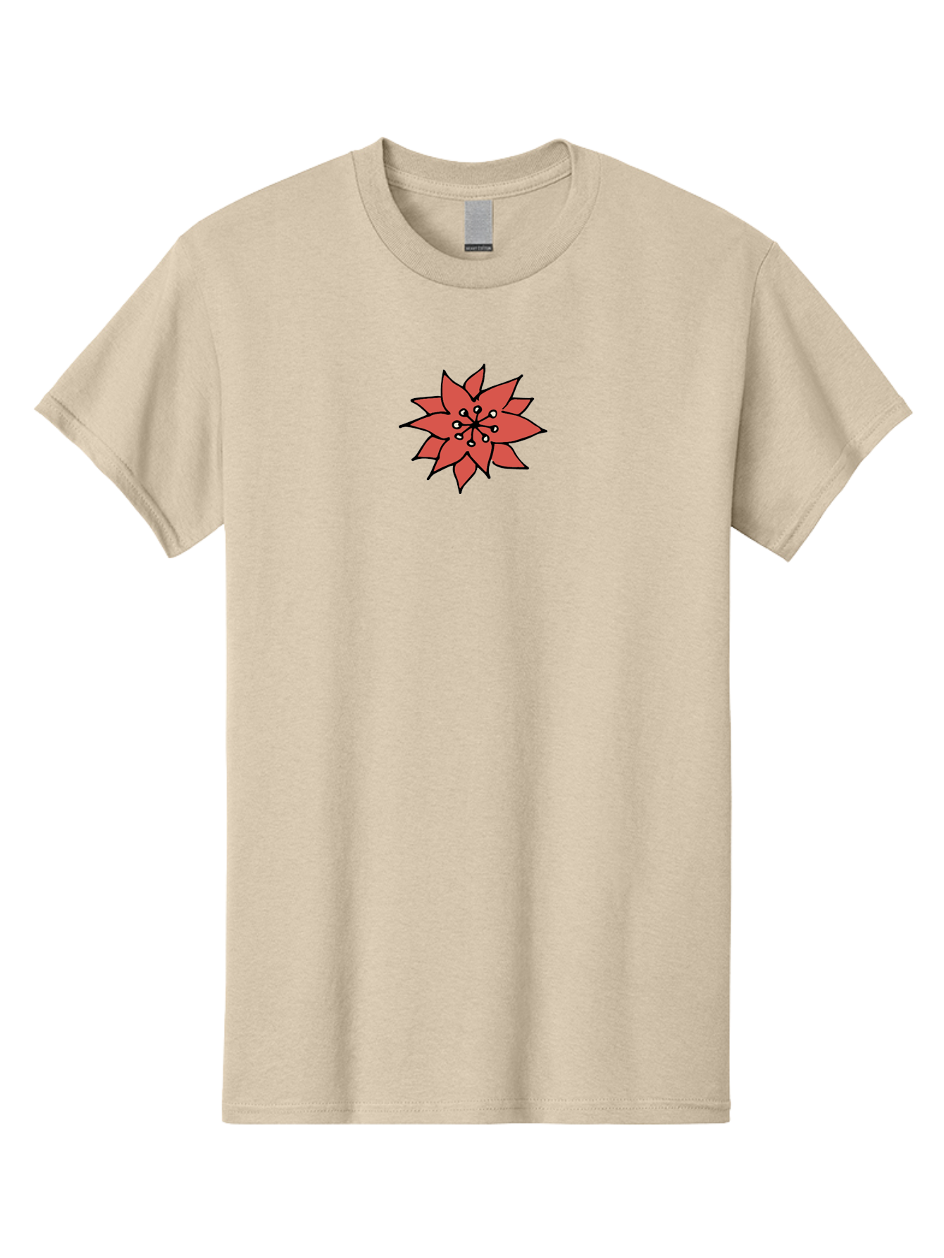 Red-Flower-1 Men'S Graphic Tee, 100% Cotton, Comfortable Casual Summer Wear, Machine Washable, Red Flower Illustration, Floral Design, Minimalist Art, Botanical Graphic, Simple Shapes, Stylized Bloom, Graphic Design Element Aab079 27