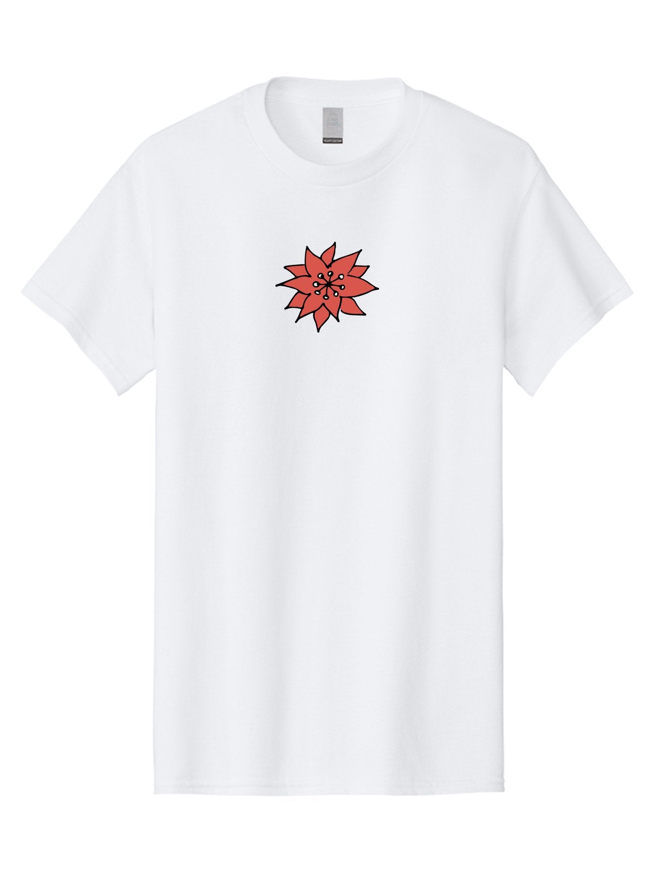 Red-Flower-1 Men'S Graphic Tee, 100% Cotton, Comfortable Casual Summer Wear, Machine Washable, Red Flower Illustration, Floral Design, Minimalist Art, Botanical Graphic, Simple Shapes, Stylized Bloom, Graphic Design Element Aab079 13