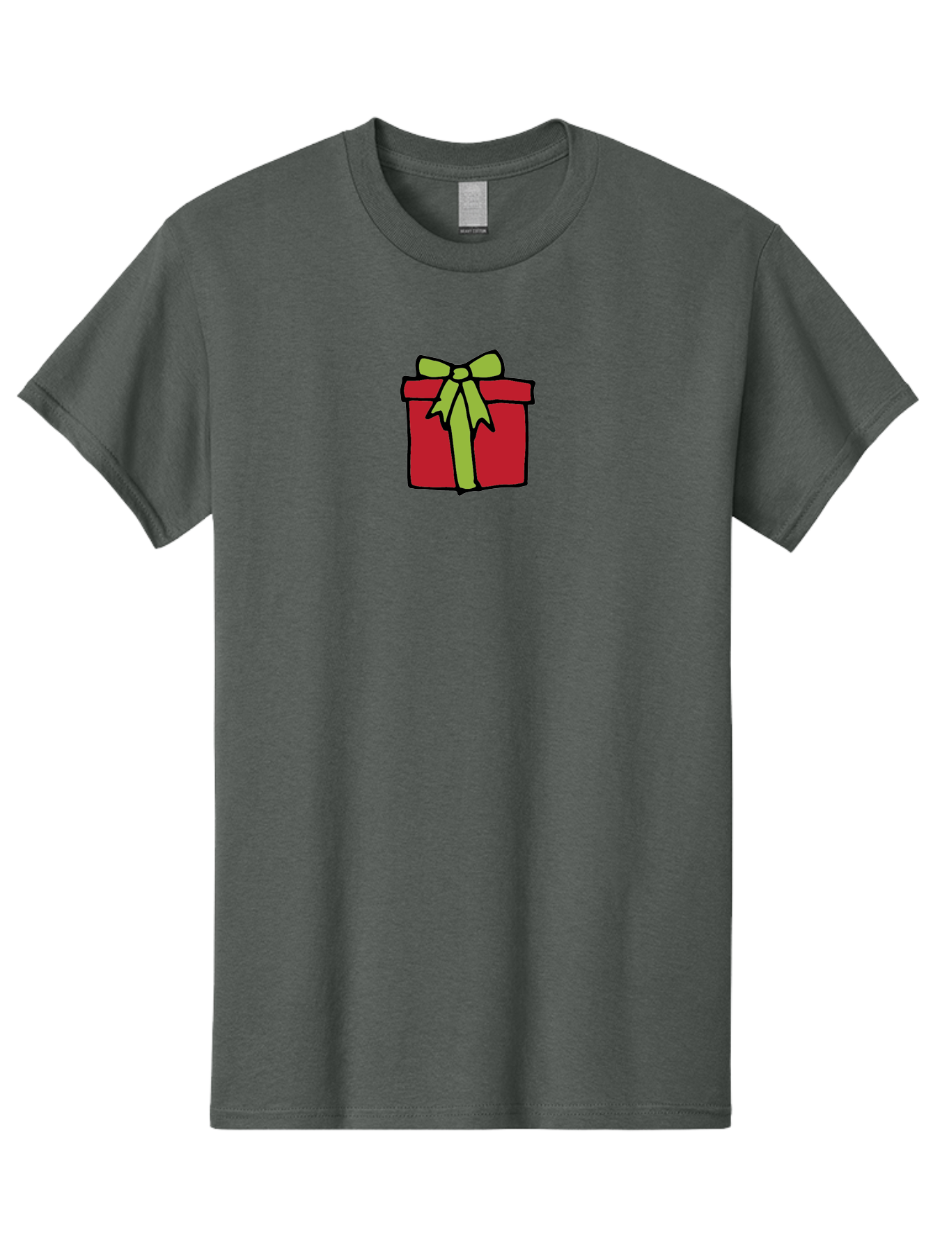 Red-Gift-Box-1 Men'S Graphic Tee, 100% Cotton, Comfortable Casual Summer Wear, Machine Washable, Red Gift Box, Green Ribbon, Present, Gift, Holiday Season, Festive, Celebration, Birthday, Wrapped Gift, Cartoon Style Aab081 3
