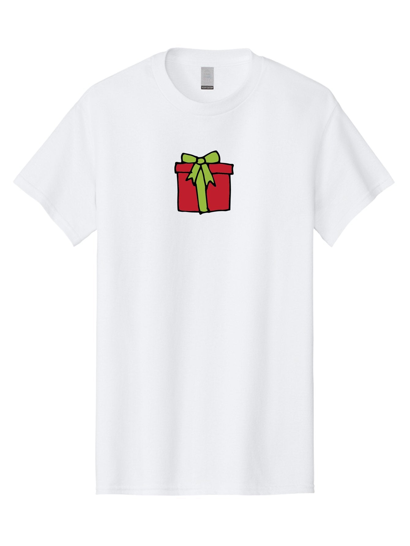 Red-Gift-Box-1 Men'S Graphic Tee, 100% Cotton, Comfortable Casual Summer Wear, Machine Washable, Red Gift Box, Green Ribbon, Present, Gift, Holiday Season, Festive, Celebration, Birthday, Wrapped Gift, Cartoon Style Aab081 10