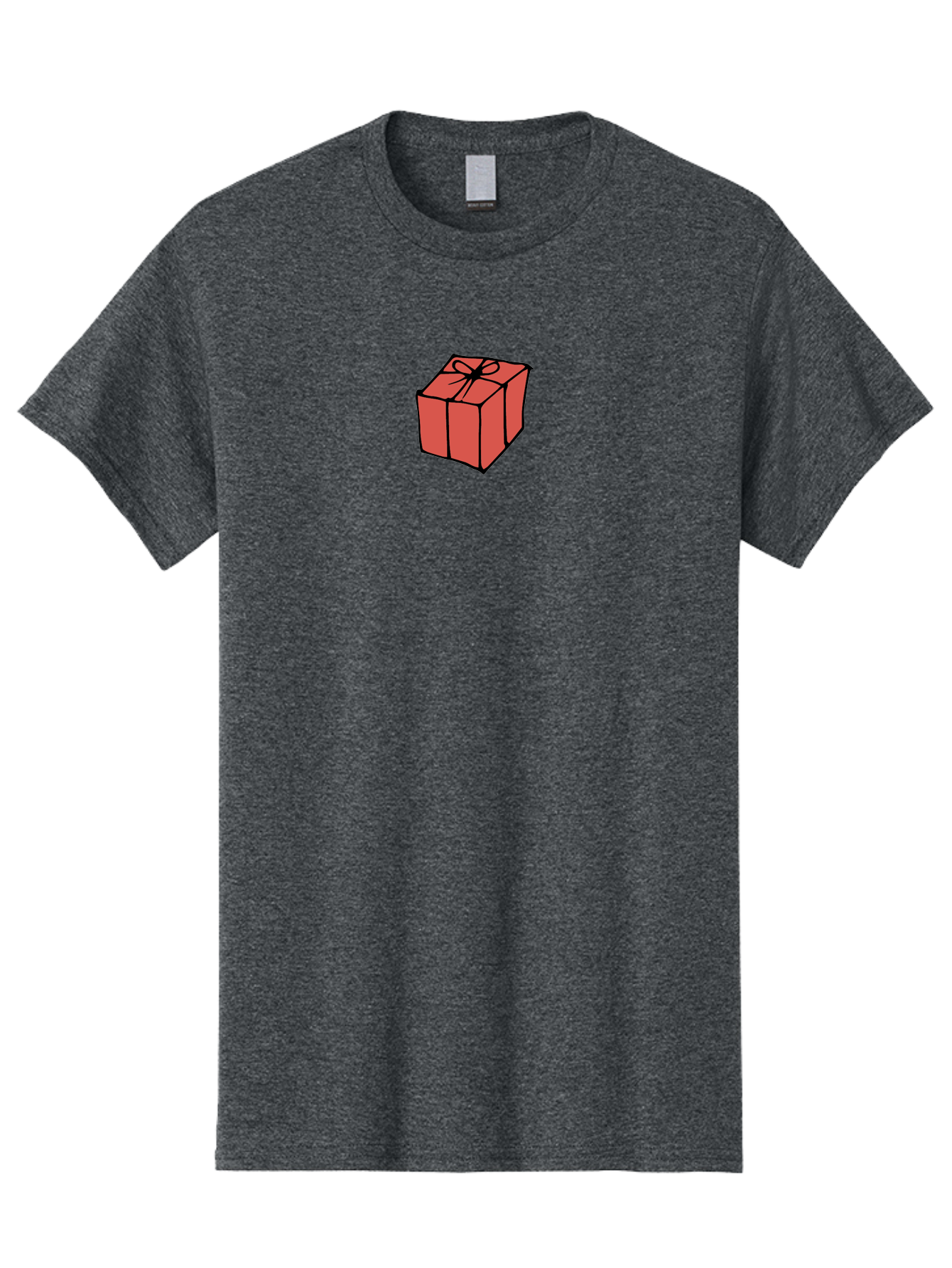 Red-Gift-Box Men'S Graphic Tee, 100% Cotton, Comfortable Casual Summer Wear, Machine Washable, Red Gift Box, Ribbon, Present, Wrapped Gift, Black Outline, Birthday Gift, Christmas Present, Festive Wrapping, Gift Idea Aab082 11