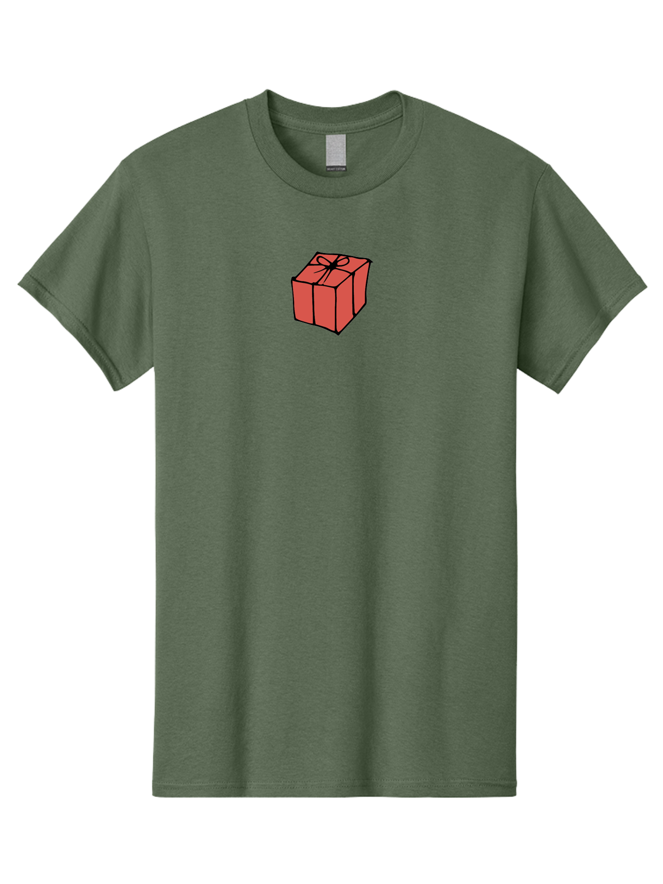 Red-Gift-Box Men'S Graphic Tee, 100% Cotton, Comfortable Casual Summer Wear, Machine Washable, Red Gift Box, Ribbon, Present, Wrapped Gift, Black Outline, Birthday Gift, Christmas Present, Festive Wrapping, Gift Idea Aab082 17