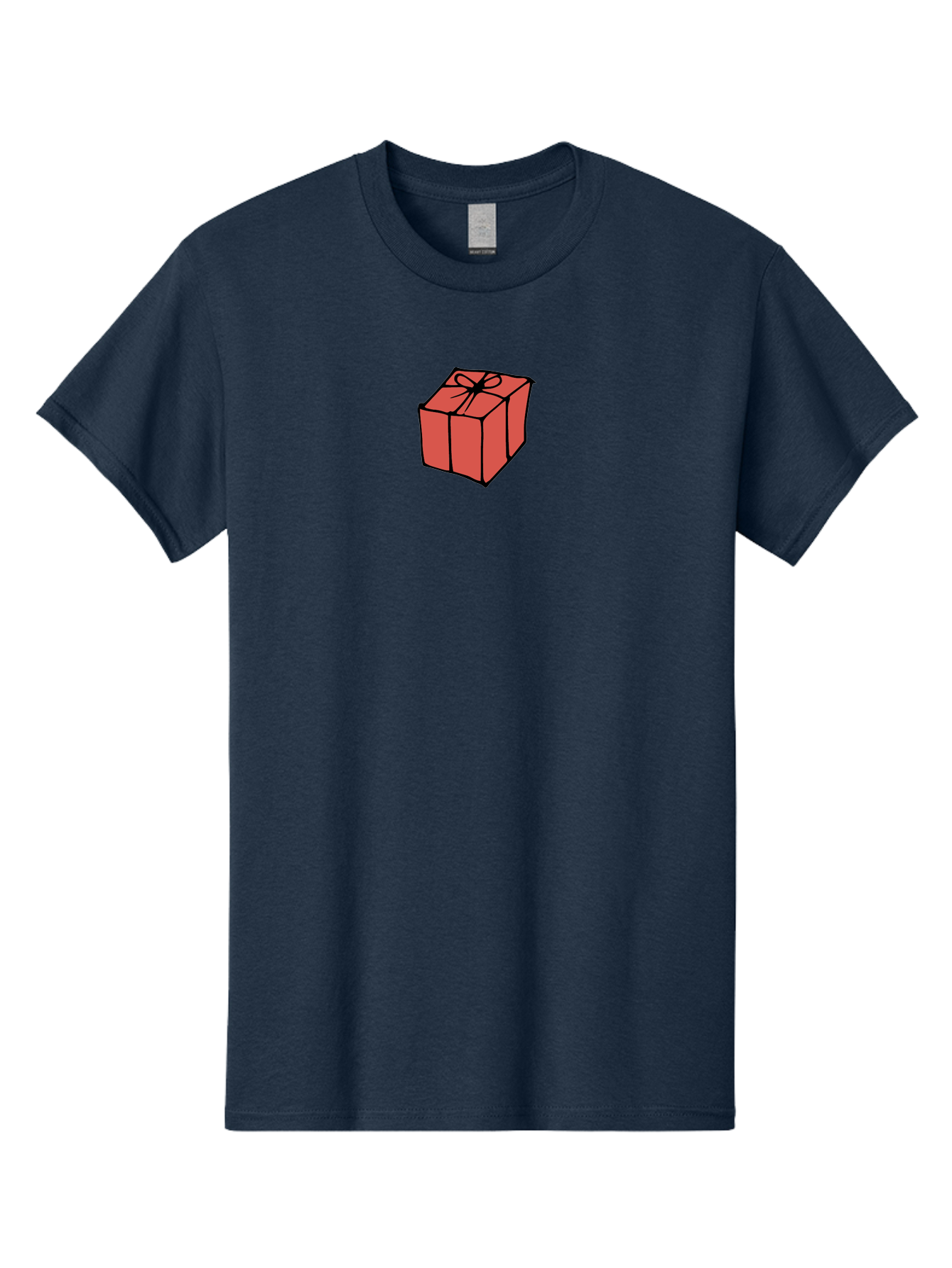 Red-Gift-Box Men'S Graphic Tee, 100% Cotton, Comfortable Casual Summer Wear, Machine Washable, Red Gift Box, Ribbon, Present, Wrapped Gift, Black Outline, Birthday Gift, Christmas Present, Festive Wrapping, Gift Idea Aab082 5