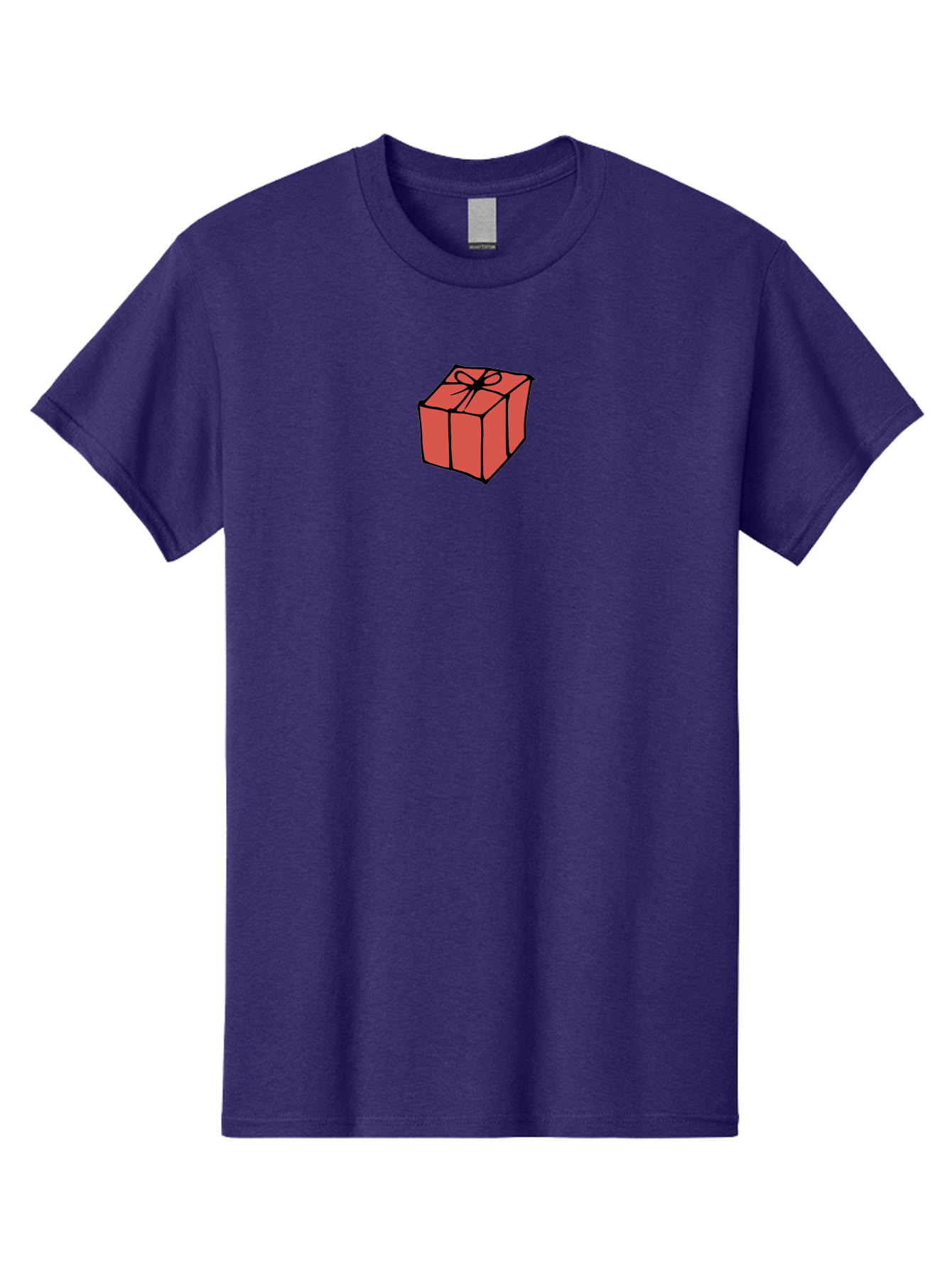 Red-Gift-Box Men'S Graphic Tee, 100% Cotton, Comfortable Casual Summer Wear, Machine Washable, Red Gift Box, Ribbon, Present, Wrapped Gift, Black Outline, Birthday Gift, Christmas Present, Festive Wrapping, Gift Idea Aab082 13
