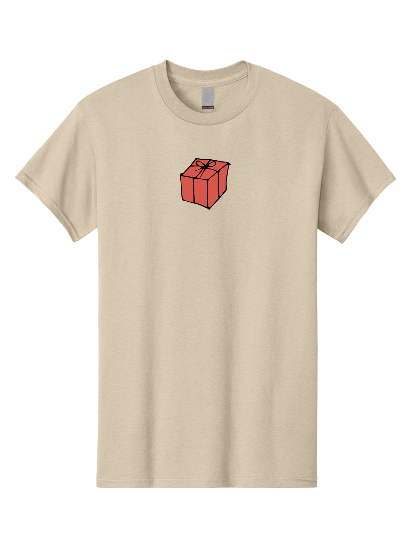 Red-Gift-Box Men'S Graphic Tee, 100% Cotton, Comfortable Casual Summer Wear, Machine Washable, Red Gift Box, Ribbon, Present, Wrapped Gift, Black Outline, Birthday Gift, Christmas Present, Festive Wrapping, Gift Idea Aab082 27