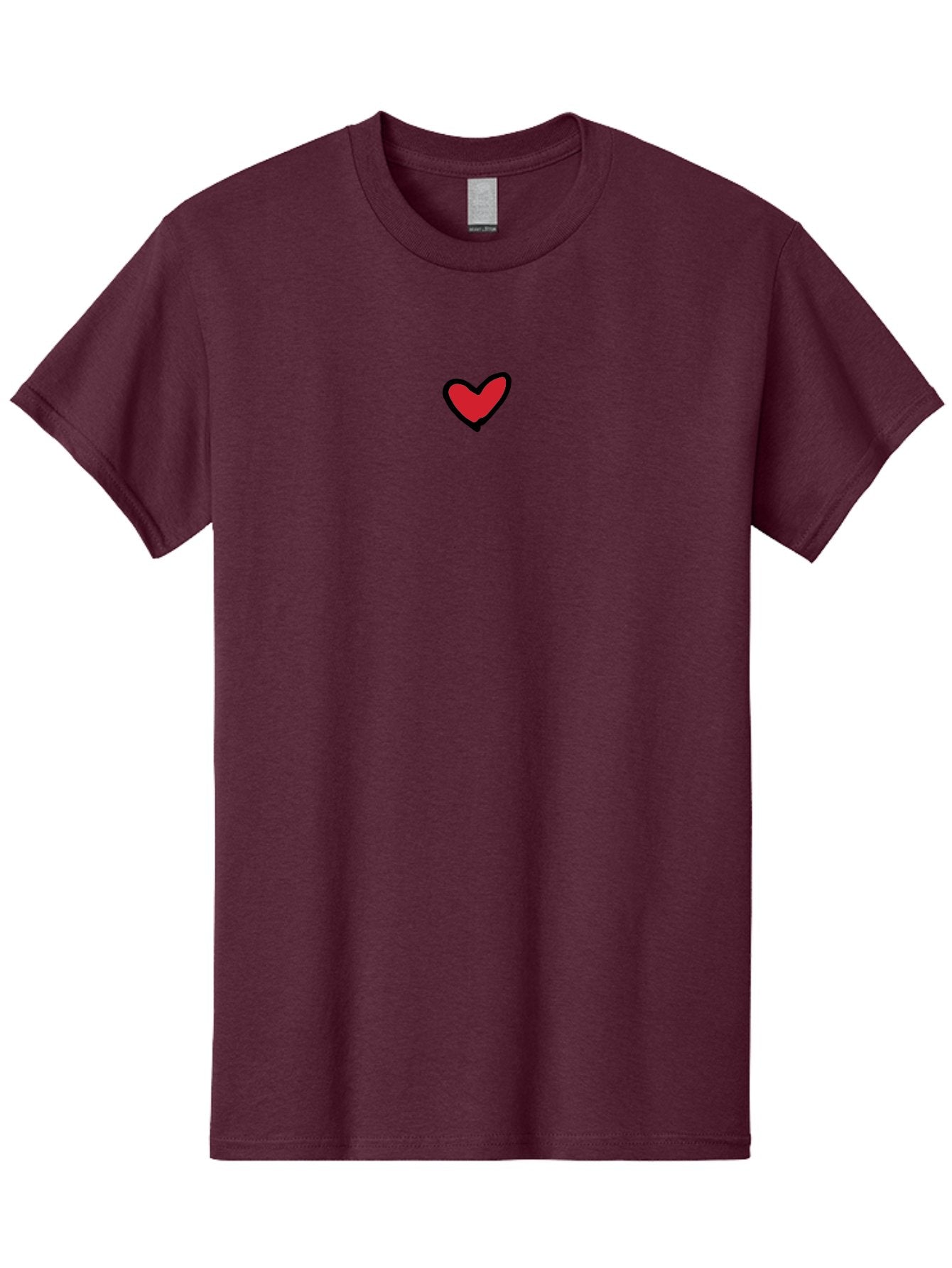 Red-Heart Men'S Graphic Tee, 100% Cotton, Comfortable Casual Summer Wear, Machine Washable, Simple Red Heart, Cartoon Heart, Heart Symbol, Love Sign, Valentines Day Icon, Red Heart Illustration, Heart Graphic Aab083 5