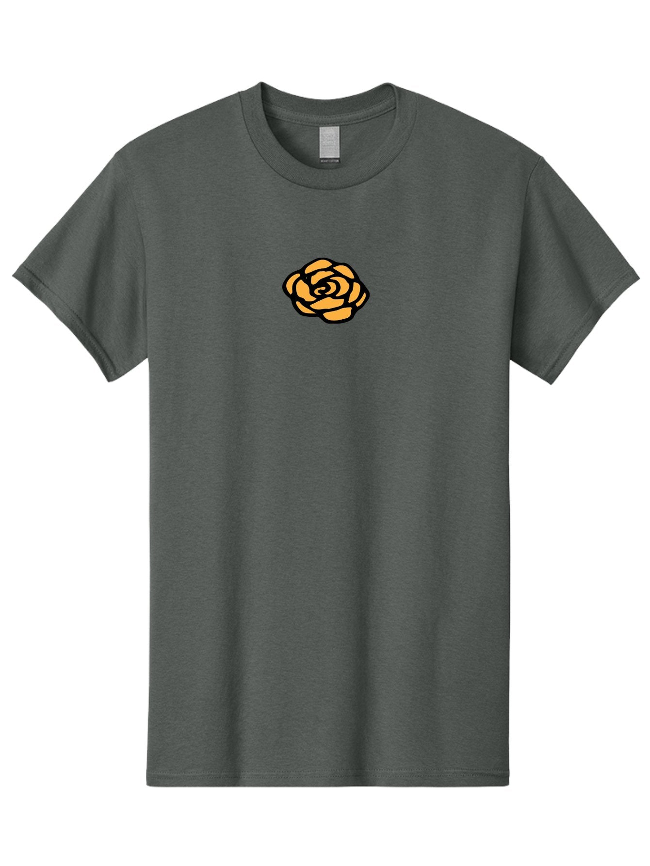 Rose-Icon Men'S Graphic Tee, 100% Cotton, Comfortable Casual Summer Wear, Machine Washable, Orange Rose Illustration, Stylish Graphic Design, Minimalist Art, Simple Rose, Modern Floral Design, Bold Lines Aab085 6