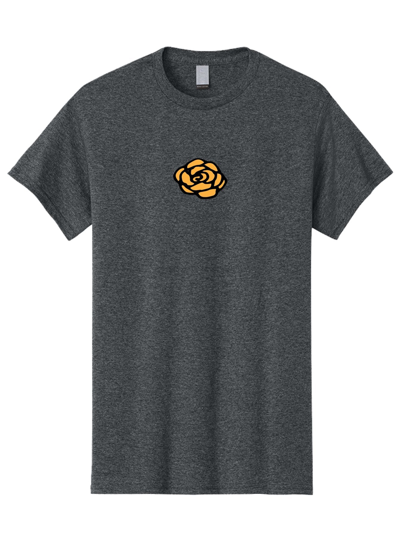Rose-Icon Men'S Graphic Tee, 100% Cotton, Comfortable Casual Summer Wear, Machine Washable, Orange Rose Illustration, Stylish Graphic Design, Minimalist Art, Simple Rose, Modern Floral Design, Bold Lines Aab085 11