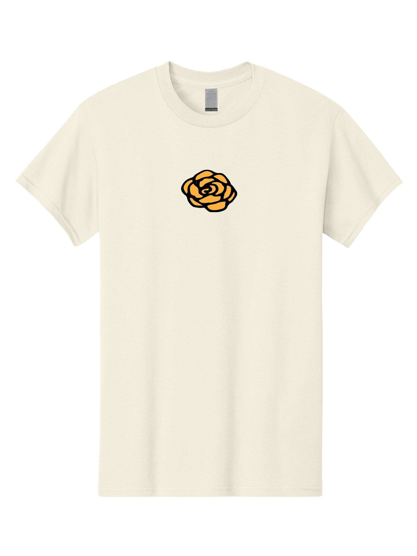 Rose-Icon Men'S Graphic Tee, 100% Cotton, Comfortable Casual Summer Wear, Machine Washable, Orange Rose Illustration, Stylish Graphic Design, Minimalist Art, Simple Rose, Modern Floral Design, Bold Lines Aab085 4