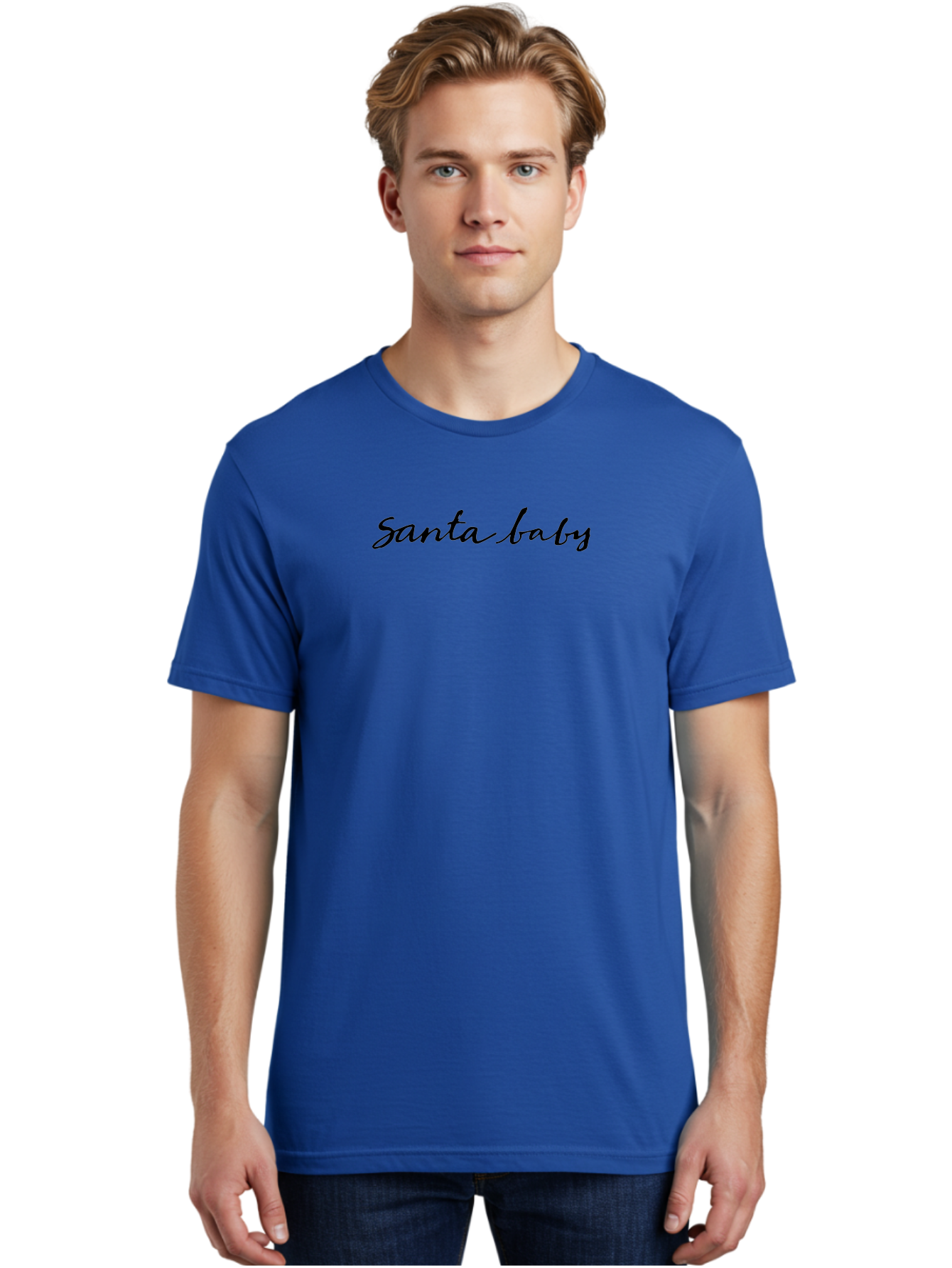 Santa-Baby-1 Men'S Graphic Tee, 100% Cotton, Comfortable Casual Summer Wear, Machine Washable, Santa Baby, Christmas Theme, Holiday Graphics, Festive Design, Winter Season, Cursive Text, Black Font, Christmas Gifts Aab091 20