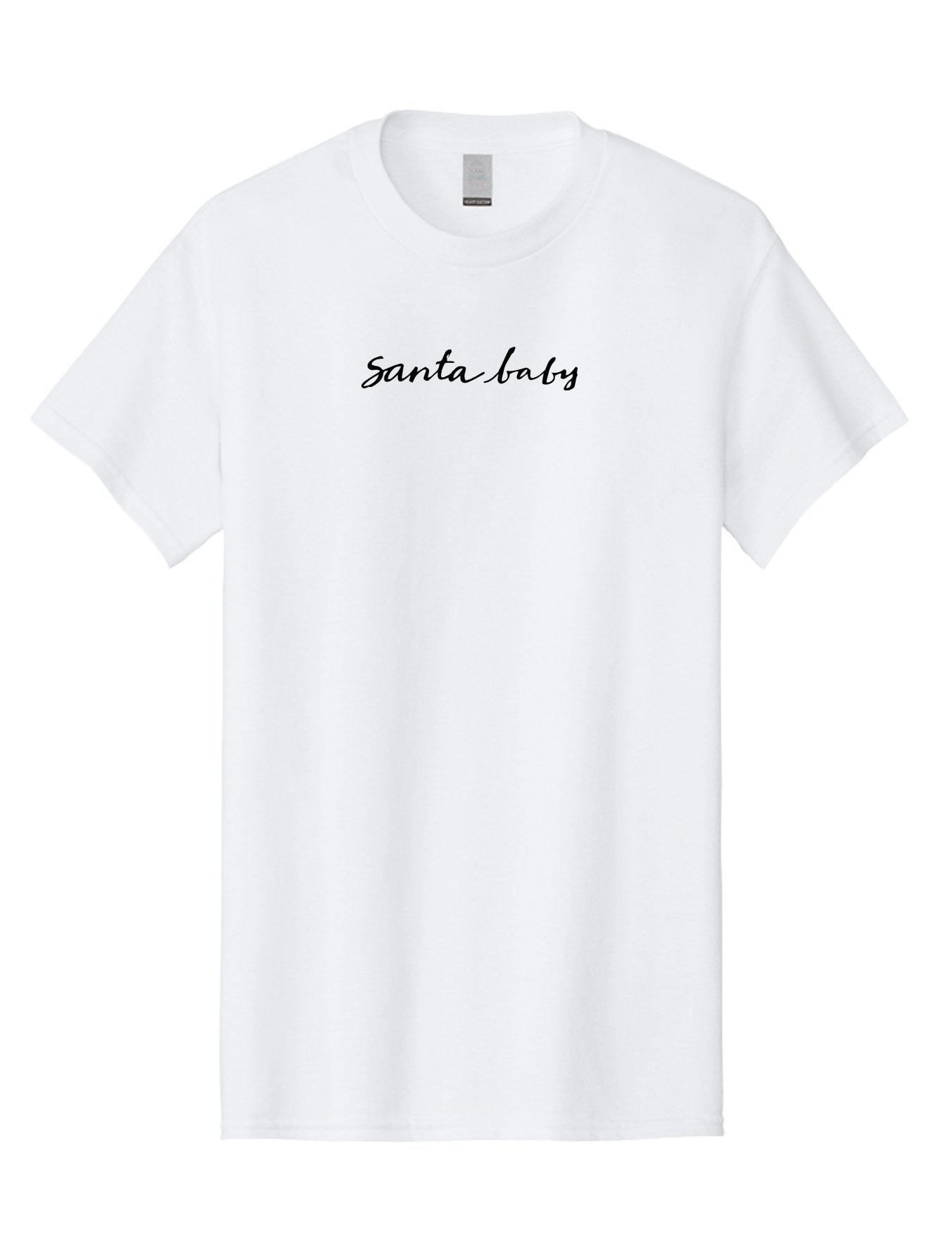 Santa-Baby-1 Men'S Graphic Tee, 100% Cotton, Comfortable Casual Summer Wear, Machine Washable, Santa Baby, Christmas Theme, Holiday Graphics, Festive Design, Winter Season, Cursive Text, Black Font, Christmas Gifts Aab091 3