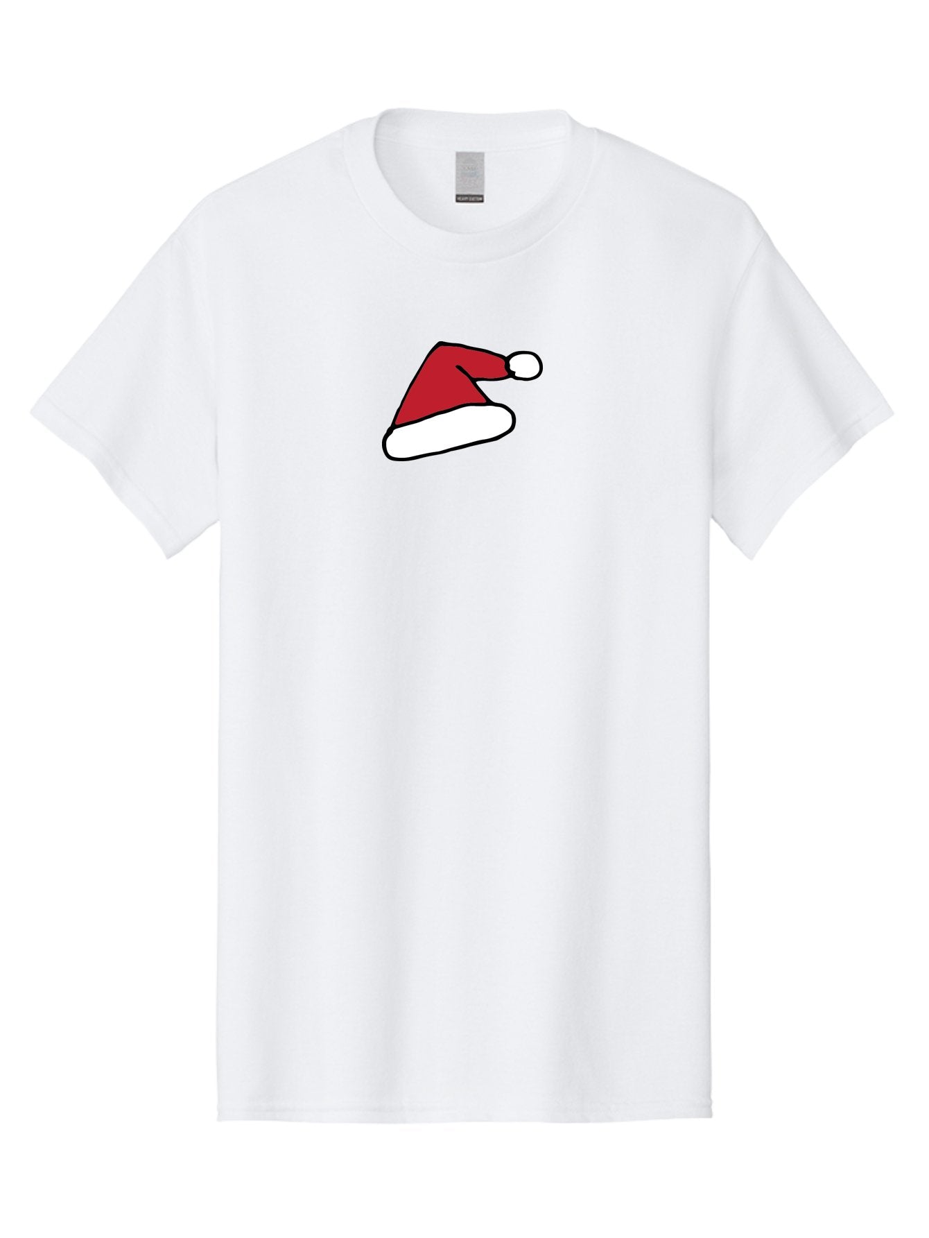 Santa-Hat-1 Men'S Graphic Tee, 100% Cotton, Comfortable Casual Summer Wear, Machine Washable, Christmas Hat, Red And White Hat, Festive Headwear, Holiday Accessory, Cartoon Style, Winter Wear, Santa Claus Hat Aab094 14