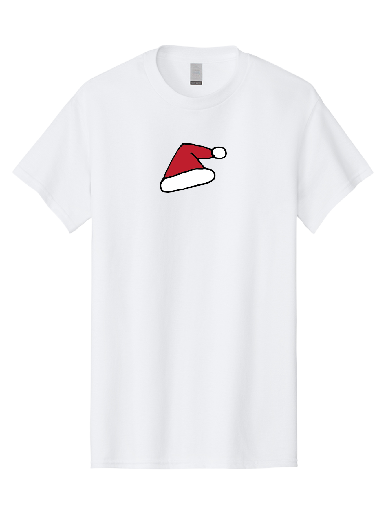 Santa-Hat-1 Men'S Graphic Tee, 100% Cotton, Comfortable Casual Summer Wear, Machine Washable, Christmas Hat, Red And White Hat, Festive Headwear, Holiday Accessory, Cartoon Style, Winter Wear, Santa Claus Hat Aab094 3