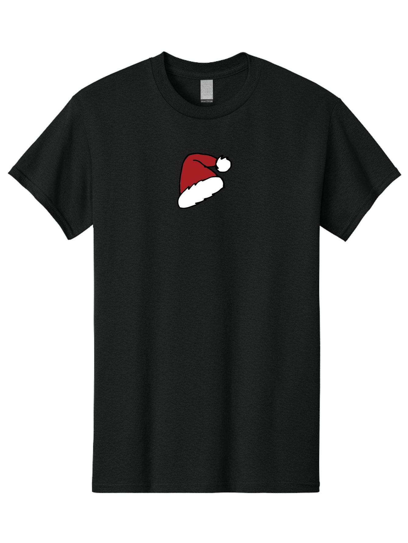 Santa-Hat Men'S Graphic Tee, 100% Cotton, Comfortable Casual Summer Wear, Machine Washable, Red And White Santa Hat, Christmas Accessory, Festive Headwear, Holiday Symbol, Cartoon Illustration, Winter Wear, Seasonal Decoration Aab095 3