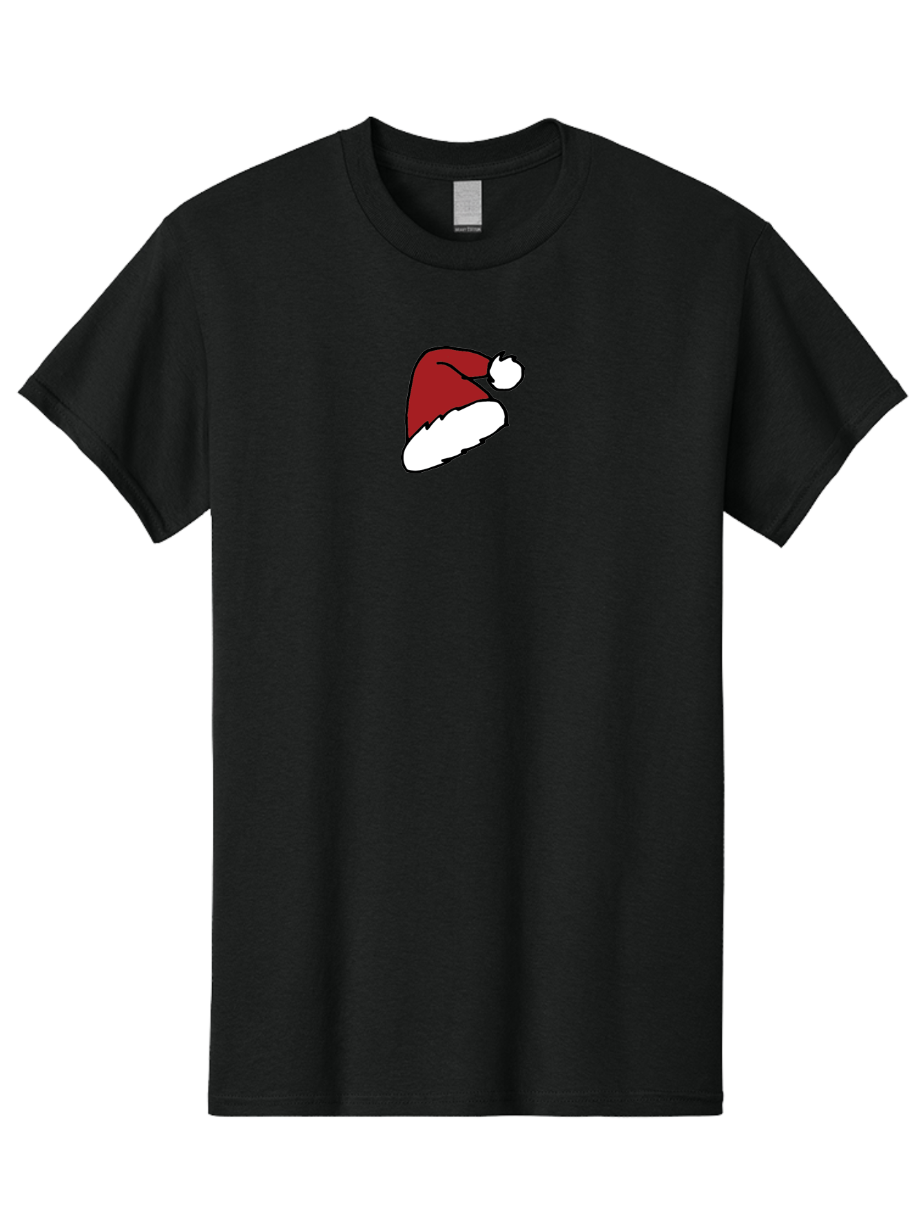 Santa-Hat Men'S Graphic Tee, 100% Cotton, Comfortable Casual Summer Wear, Machine Washable, Red And White Santa Hat, Christmas Accessory, Festive Headwear, Holiday Symbol, Cartoon Illustration, Winter Wear, Seasonal Decoration Aab095 17