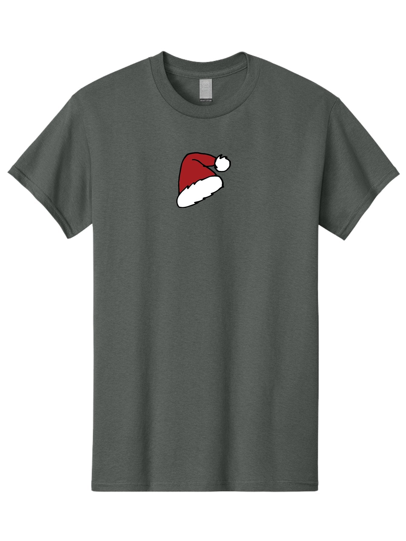 Santa-Hat Men'S Graphic Tee, 100% Cotton, Comfortable Casual Summer Wear, Machine Washable, Red And White Santa Hat, Christmas Accessory, Festive Headwear, Holiday Symbol, Cartoon Illustration, Winter Wear, Seasonal Decoration Aab095 5