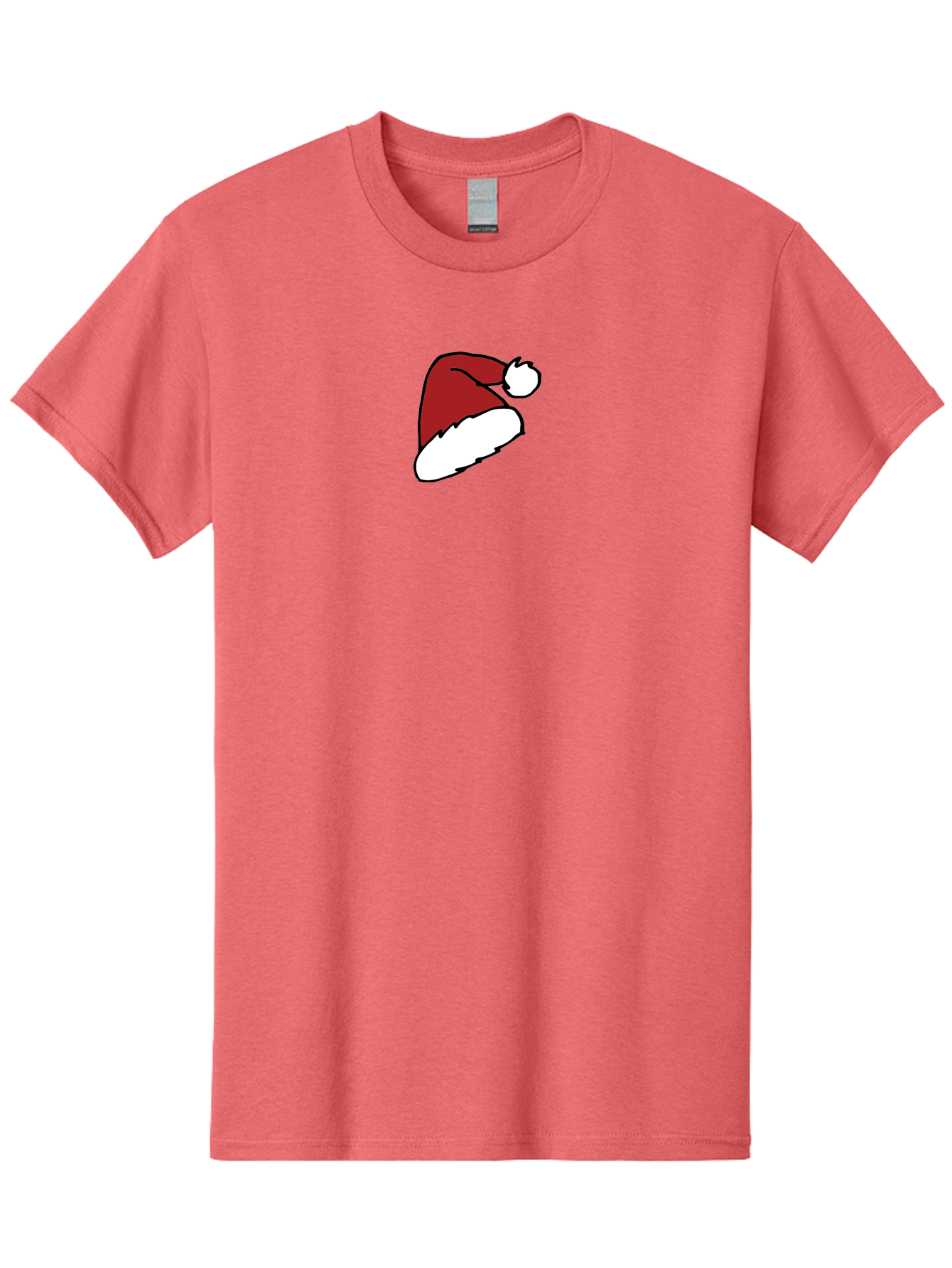 Santa-Hat Men'S Graphic Tee, 100% Cotton, Comfortable Casual Summer Wear, Machine Washable, Red And White Santa Hat, Christmas Accessory, Festive Headwear, Holiday Symbol, Cartoon Illustration, Winter Wear, Seasonal Decoration Aab095 5