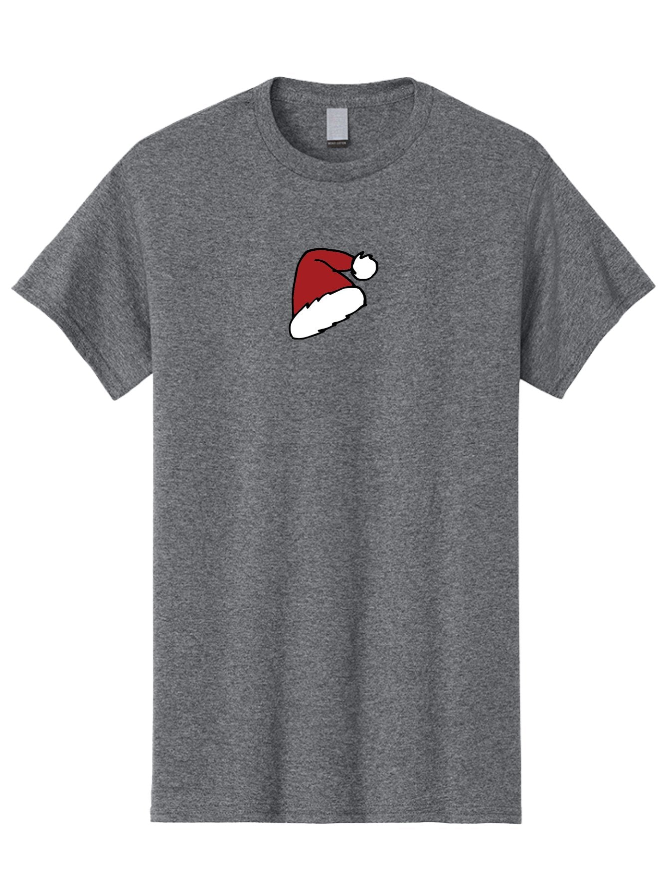 Santa-Hat Men'S Graphic Tee, 100% Cotton, Comfortable Casual Summer Wear, Machine Washable, Red And White Santa Hat, Christmas Accessory, Festive Headwear, Holiday Symbol, Cartoon Illustration, Winter Wear, Seasonal Decoration Aab095 6