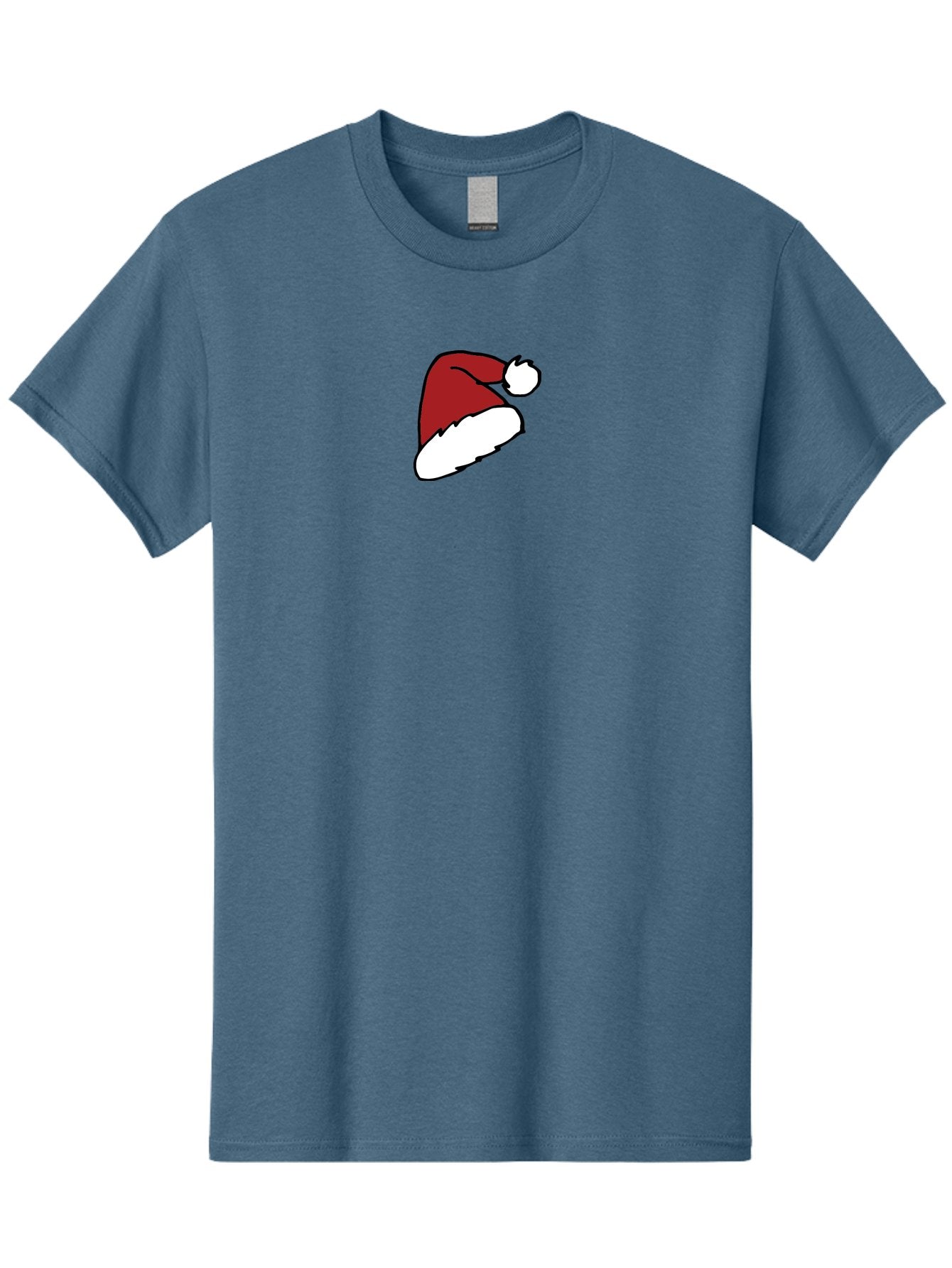 Santa-Hat Men'S Graphic Tee, 100% Cotton, Comfortable Casual Summer Wear, Machine Washable, Red And White Santa Hat, Christmas Accessory, Festive Headwear, Holiday Symbol, Cartoon Illustration, Winter Wear, Seasonal Decoration Aab095 7