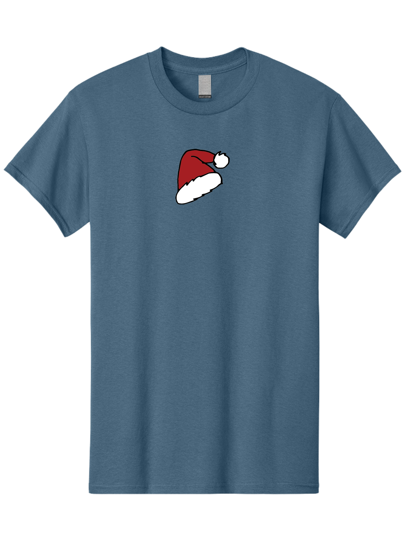 Santa-Hat Men'S Graphic Tee, 100% Cotton, Comfortable Casual Summer Wear, Machine Washable, Red And White Santa Hat, Christmas Accessory, Festive Headwear, Holiday Symbol, Cartoon Illustration, Winter Wear, Seasonal Decoration Aab095 25