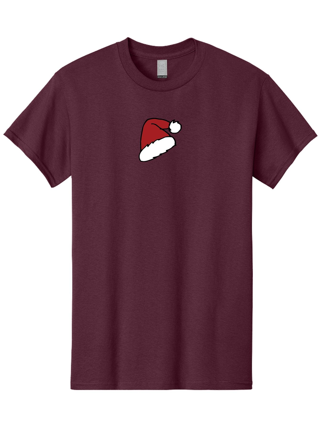 Santa-Hat Men'S Graphic Tee, 100% Cotton, Comfortable Casual Summer Wear, Machine Washable, Red And White Santa Hat, Christmas Accessory, Festive Headwear, Holiday Symbol, Cartoon Illustration, Winter Wear, Seasonal Decoration Aab095 11