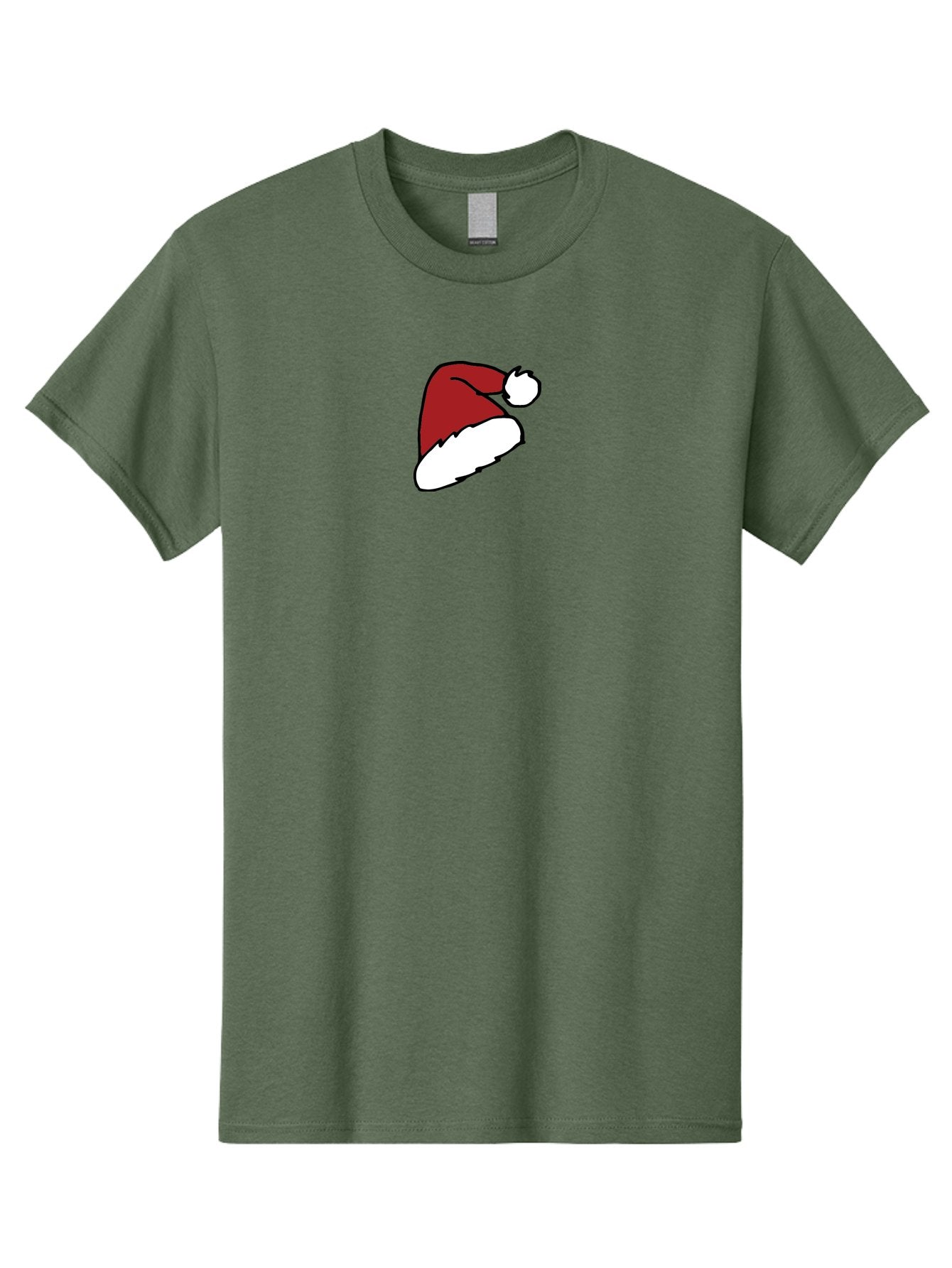Santa-Hat Men'S Graphic Tee, 100% Cotton, Comfortable Casual Summer Wear, Machine Washable, Red And White Santa Hat, Christmas Accessory, Festive Headwear, Holiday Symbol, Cartoon Illustration, Winter Wear, Seasonal Decoration Aab095 9