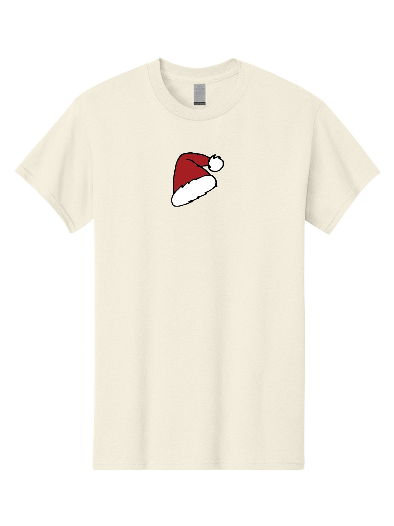 Santa-Hat Men'S Graphic Tee, 100% Cotton, Comfortable Casual Summer Wear, Machine Washable, Red And White Santa Hat, Christmas Accessory, Festive Headwear, Holiday Symbol, Cartoon Illustration, Winter Wear, Seasonal Decoration Aab095 13