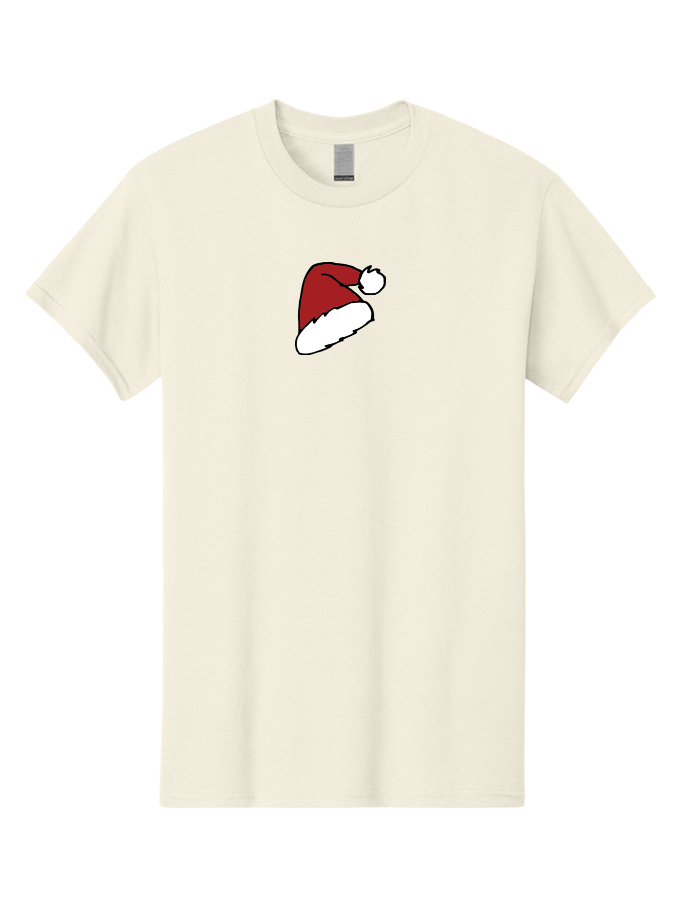 Santa-Hat Men'S Graphic Tee, 100% Cotton, Comfortable Casual Summer Wear, Machine Washable, Red And White Santa Hat, Christmas Accessory, Festive Headwear, Holiday Symbol, Cartoon Illustration, Winter Wear, Seasonal Decoration Aab095 29