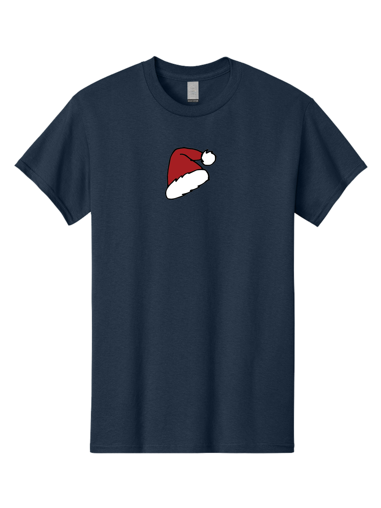 Santa-Hat Men'S Graphic Tee, 100% Cotton, Comfortable Casual Summer Wear, Machine Washable, Red And White Santa Hat, Christmas Accessory, Festive Headwear, Holiday Symbol, Cartoon Illustration, Winter Wear, Seasonal Decoration Aab095 3