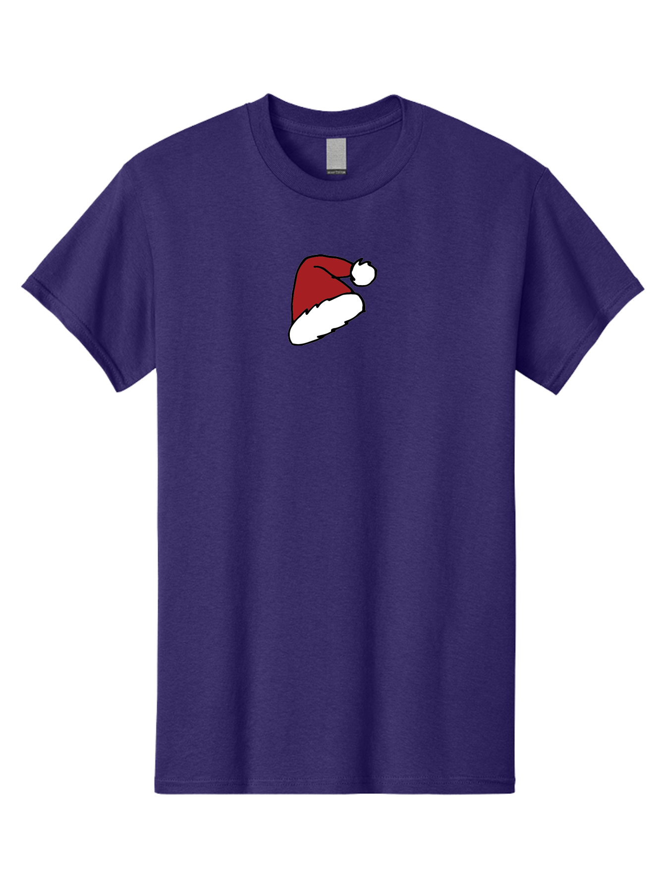 Santa-Hat Men'S Graphic Tee, 100% Cotton, Comfortable Casual Summer Wear, Machine Washable, Red And White Santa Hat, Christmas Accessory, Festive Headwear, Holiday Symbol, Cartoon Illustration, Winter Wear, Seasonal Decoration Aab095