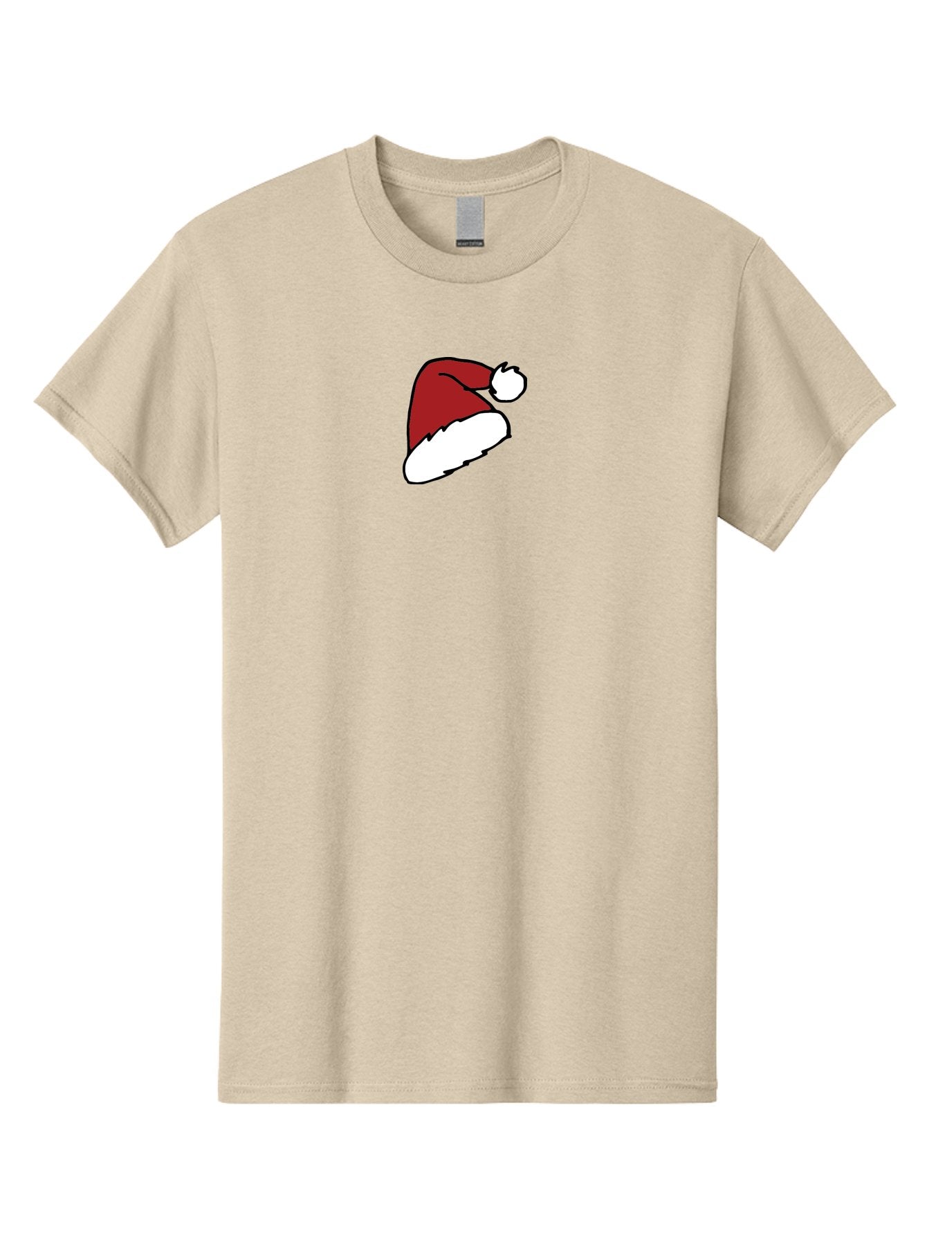 Santa-Hat Men'S Graphic Tee, 100% Cotton, Comfortable Casual Summer Wear, Machine Washable, Red And White Santa Hat, Christmas Accessory, Festive Headwear, Holiday Symbol, Cartoon Illustration, Winter Wear, Seasonal Decoration Aab095 4
