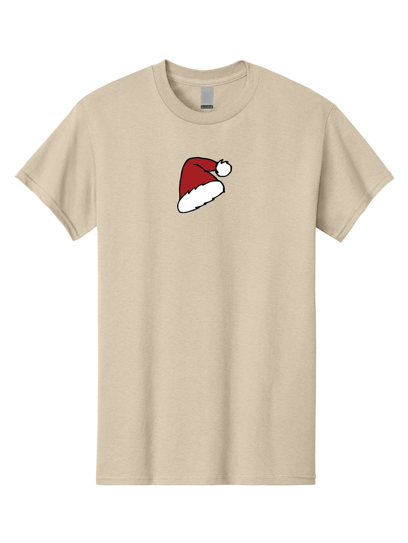 Santa-Hat Men'S Graphic Tee, 100% Cotton, Comfortable Casual Summer Wear, Machine Washable, Red And White Santa Hat, Christmas Accessory, Festive Headwear, Holiday Symbol, Cartoon Illustration, Winter Wear, Seasonal Decoration Aab095 23