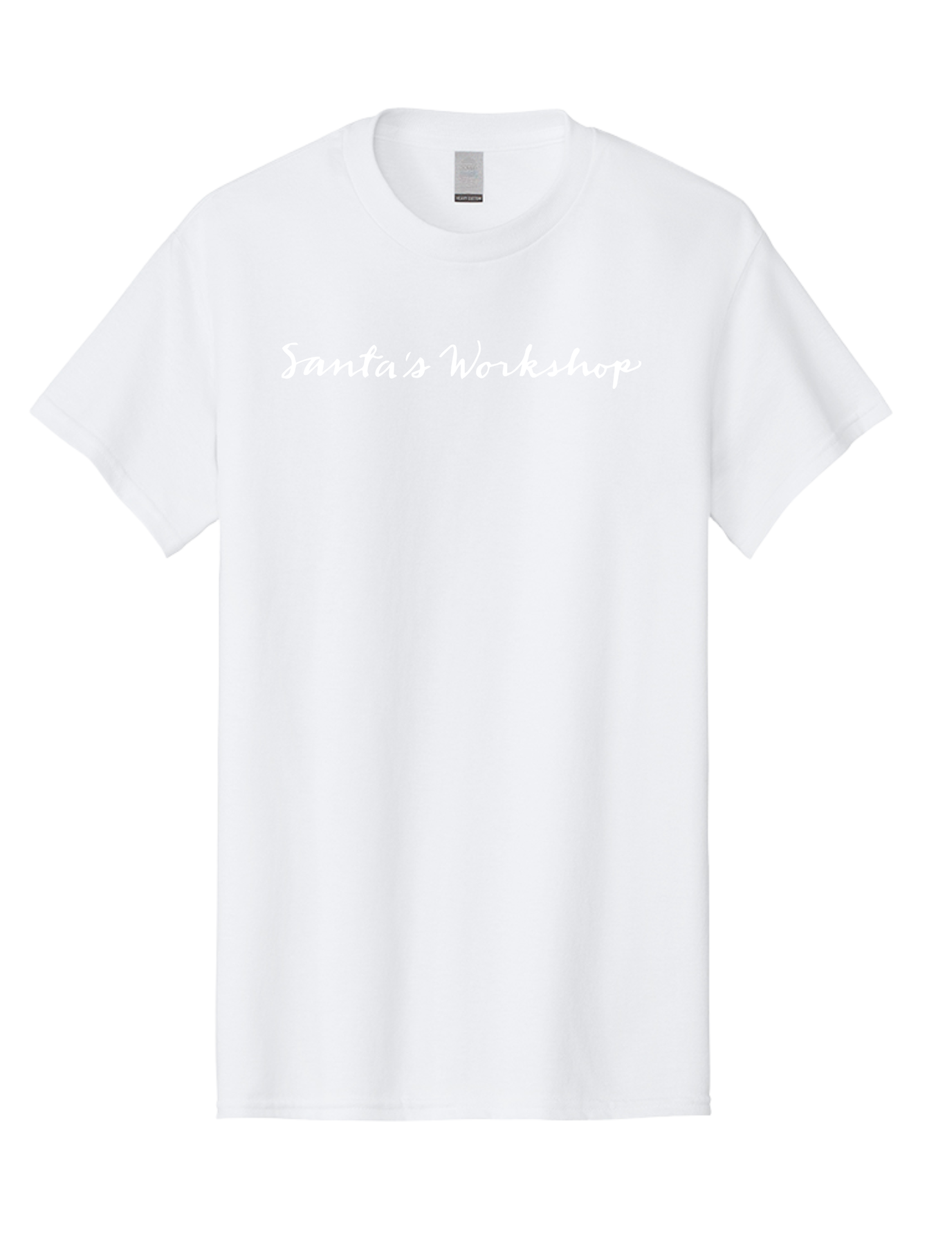Santa-S-Workshop-1 Men'S Graphic Tee, 100% Cotton, Comfortable Casual Summer Wear, Machine Washable, Santa'S Workshop, Festive Sign, Christmas Theme, Holiday Graphics, Winter Wonderland, Joyful Atmosphere, Cursive Text Aab096 11