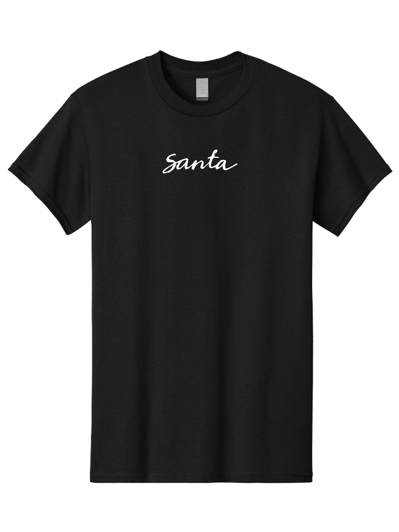 Santa Men'S Graphic Tee, 100% Cotton, Comfortable Casual Summer Wear, Machine Washable, Santa Claus, Christmas Theme, Holiday Season, Festive Typography, White Cursive Text, Winter Wonderland, Jolly Old Saint Nick Aab098 13