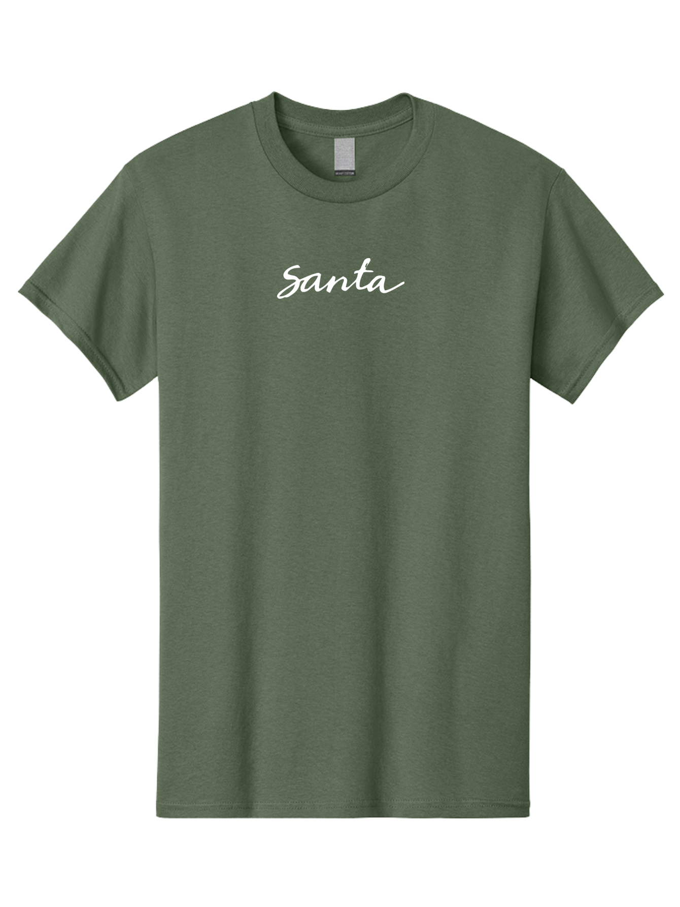 Santa Men'S Graphic Tee, 100% Cotton, Comfortable Casual Summer Wear, Machine Washable, Santa Claus, Christmas Theme, Holiday Season, Festive Typography, White Cursive Text, Winter Wonderland, Jolly Old Saint Nick Aab098 19
