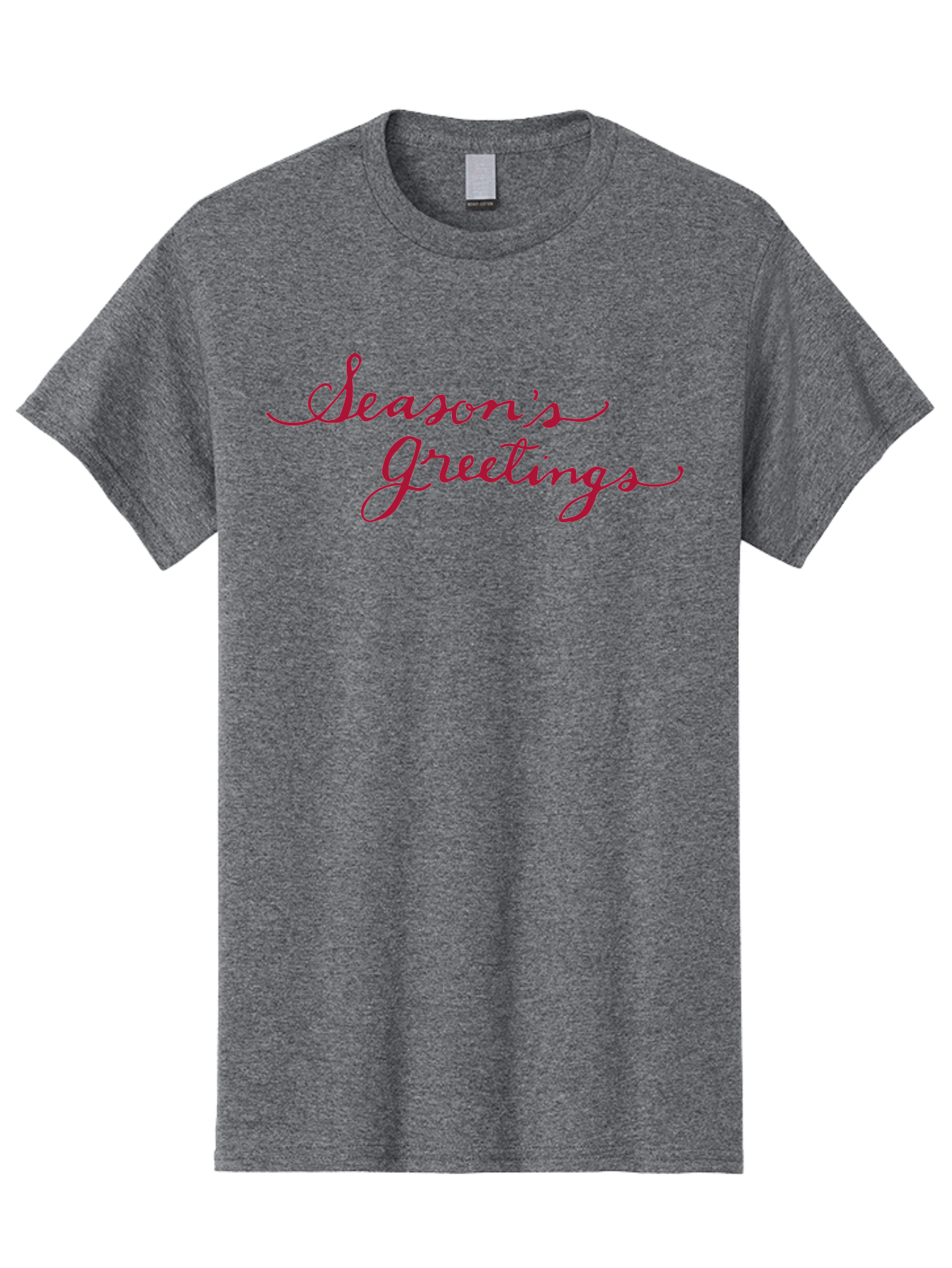 Season-S-Greetings-1 Men'S Graphic Tee, 100% Cotton, Comfortable Casual Summer Wear, Machine Washable, Season'S Greetings, Holiday Message, Festive Greeting, Cursive Text, Christmas Wishes, Holiday Season, Red And Green Color Scheme Aab099