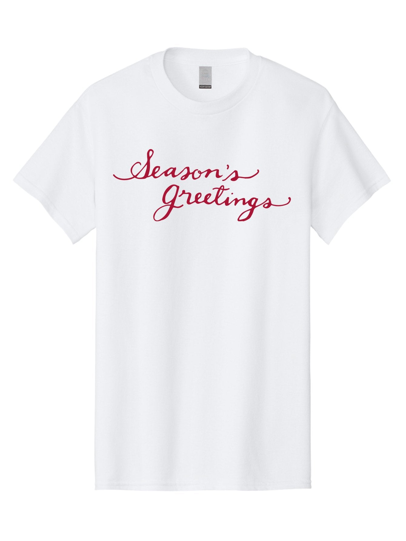 Season-S-Greetings-1 Men'S Graphic Tee, 100% Cotton, Comfortable Casual Summer Wear, Machine Washable, Season'S Greetings, Holiday Message, Festive Greeting, Cursive Text, Christmas Wishes, Holiday Season, Red And Green Color Scheme Aab099 8