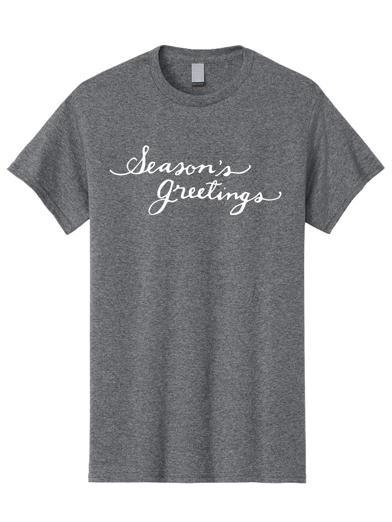 Season-S-Greetings Men'S Graphic Tee, 100% Cotton, Comfortable Casual Summer Wear, Machine Washable, Season'S Greetings, Holiday Message, Festive Greeting, Christmas Wishes, White Cursive Text, Elegant Script, Winter Season Aab100 7