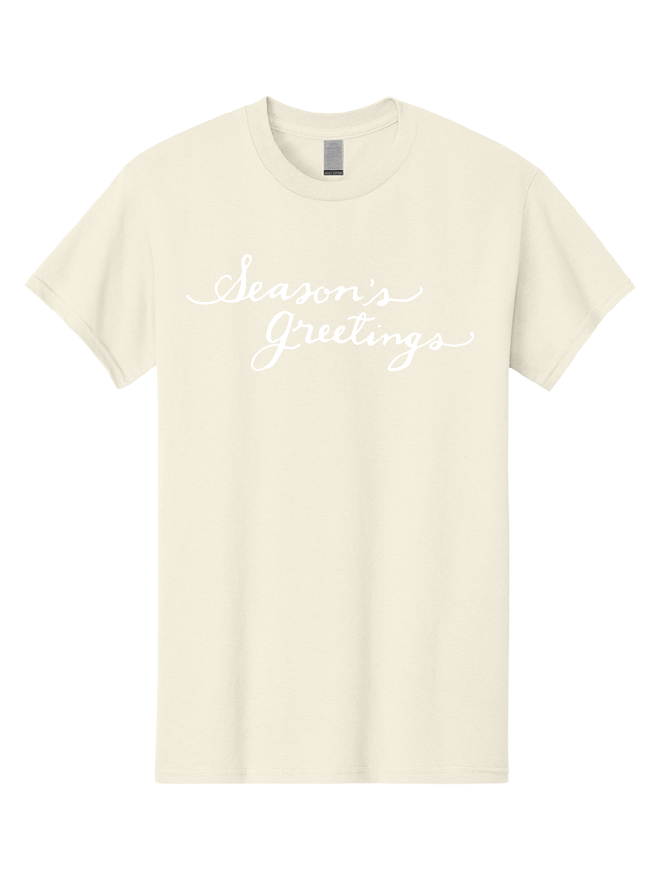 Season-S-Greetings Men'S Graphic Tee, 100% Cotton, Comfortable Casual Summer Wear, Machine Washable, Season'S Greetings, Holiday Message, Festive Greeting, Christmas Wishes, White Cursive Text, Elegant Script, Winter Season Aab100 15