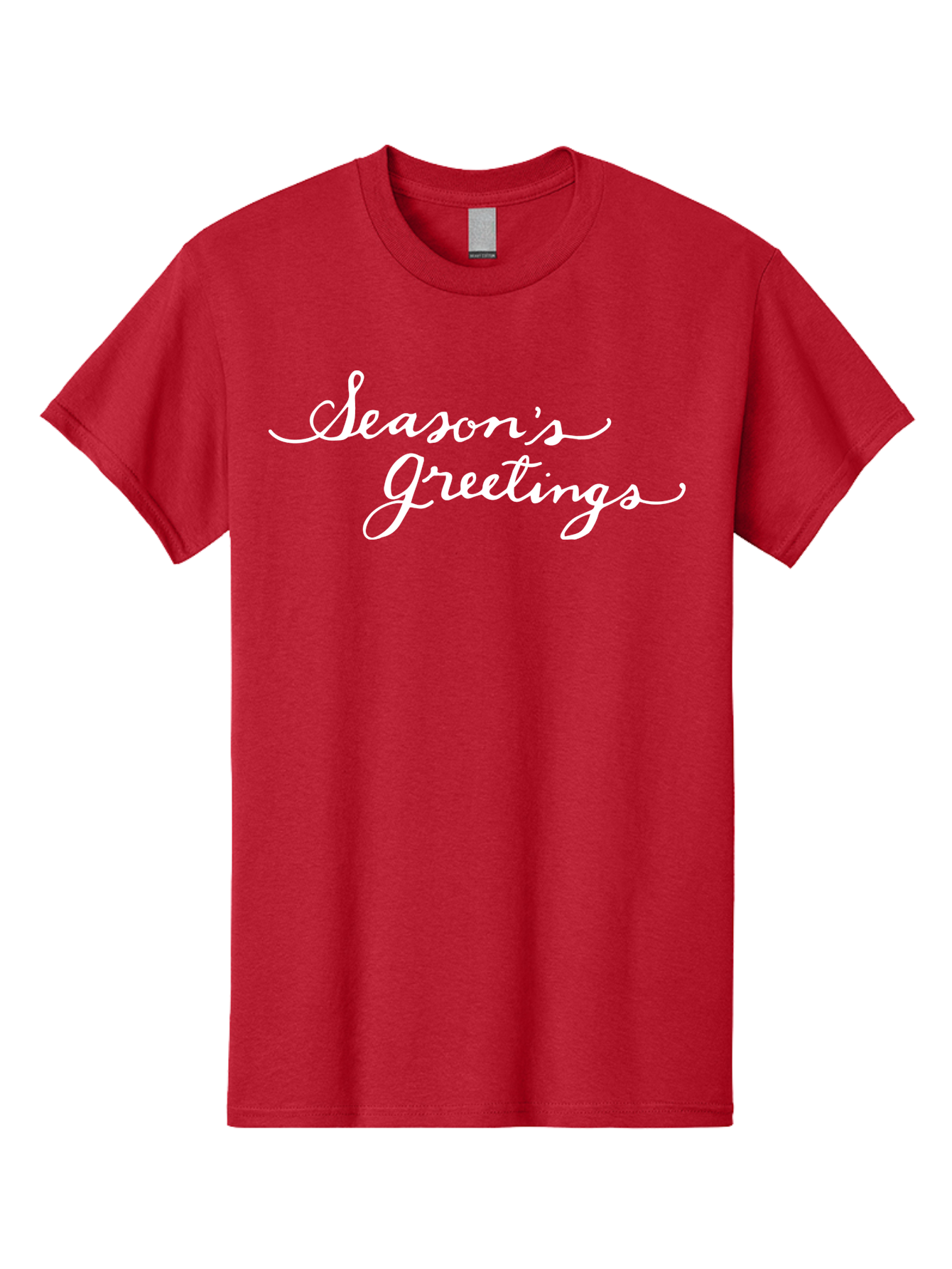 Season-S-Greetings Men'S Graphic Tee, 100% Cotton, Comfortable Casual Summer Wear, Machine Washable, Season'S Greetings, Holiday Message, Festive Greeting, Christmas Wishes, White Cursive Text, Elegant Script, Winter Season Aab100 11