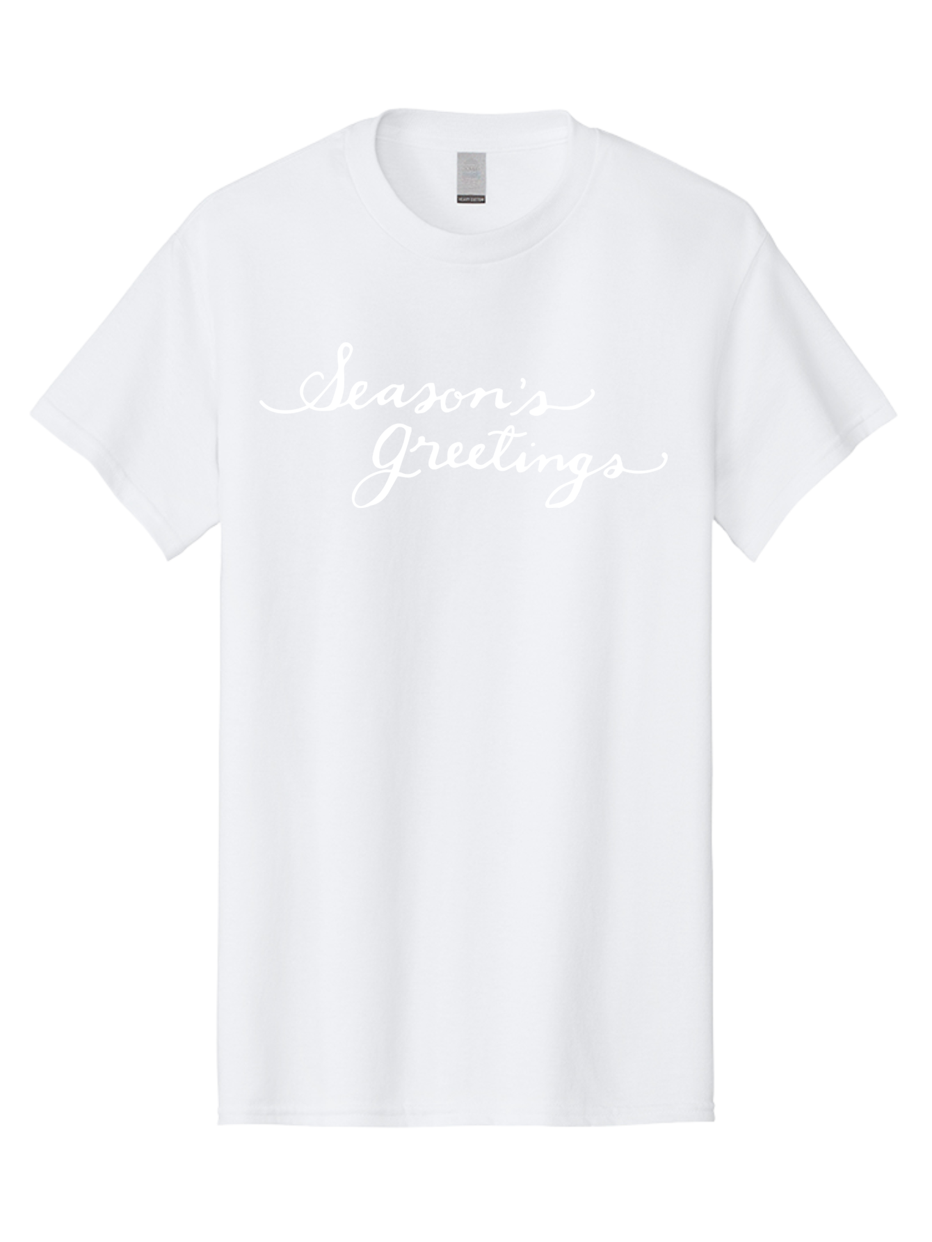 Season-S-Greetings Men'S Graphic Tee, 100% Cotton, Comfortable Casual Summer Wear, Machine Washable, Season'S Greetings, Holiday Message, Festive Greeting, Christmas Wishes, White Cursive Text, Elegant Script, Winter Season Aab100 29