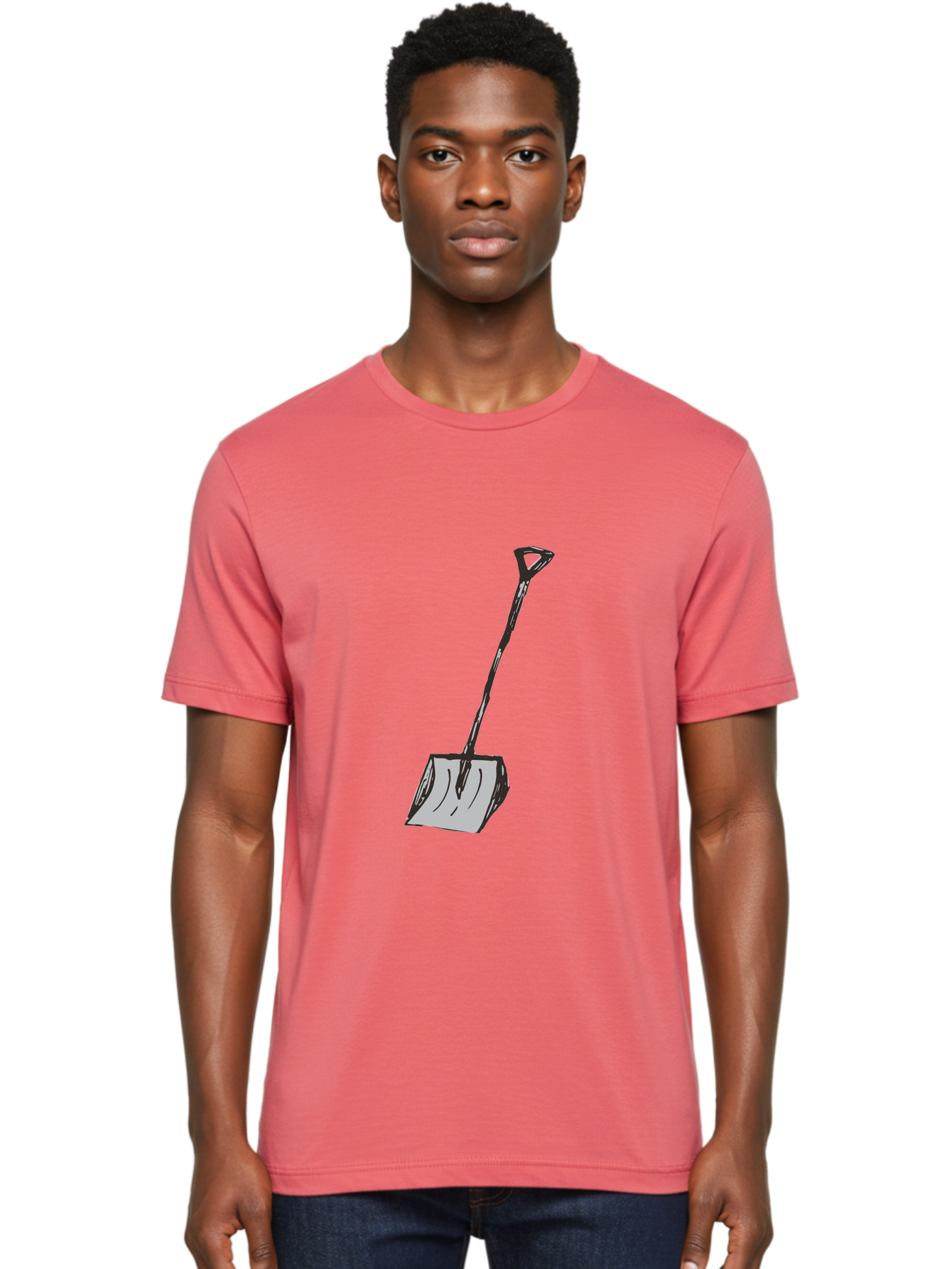 Shovel-1 Men'S Graphic Tee, 100% Cotton, Comfortable Casual Summer Wear, Machine Washable, Handheld Shovel, Gardening Tool, Digging Equipment, Metal Handle, Curved Blade, Rectangular Head, Simple Design, Illustration Style, Black Outline Aab101 6