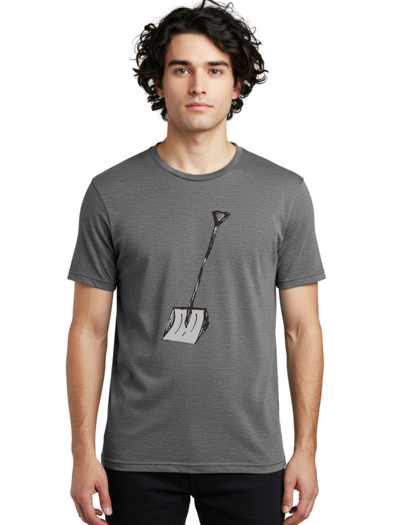 Shovel-1 Men'S Graphic Tee, 100% Cotton, Comfortable Casual Summer Wear, Machine Washable, Handheld Shovel, Gardening Tool, Digging Equipment, Metal Handle, Curved Blade, Rectangular Head, Simple Design, Illustration Style, Black Outline Aab101 10