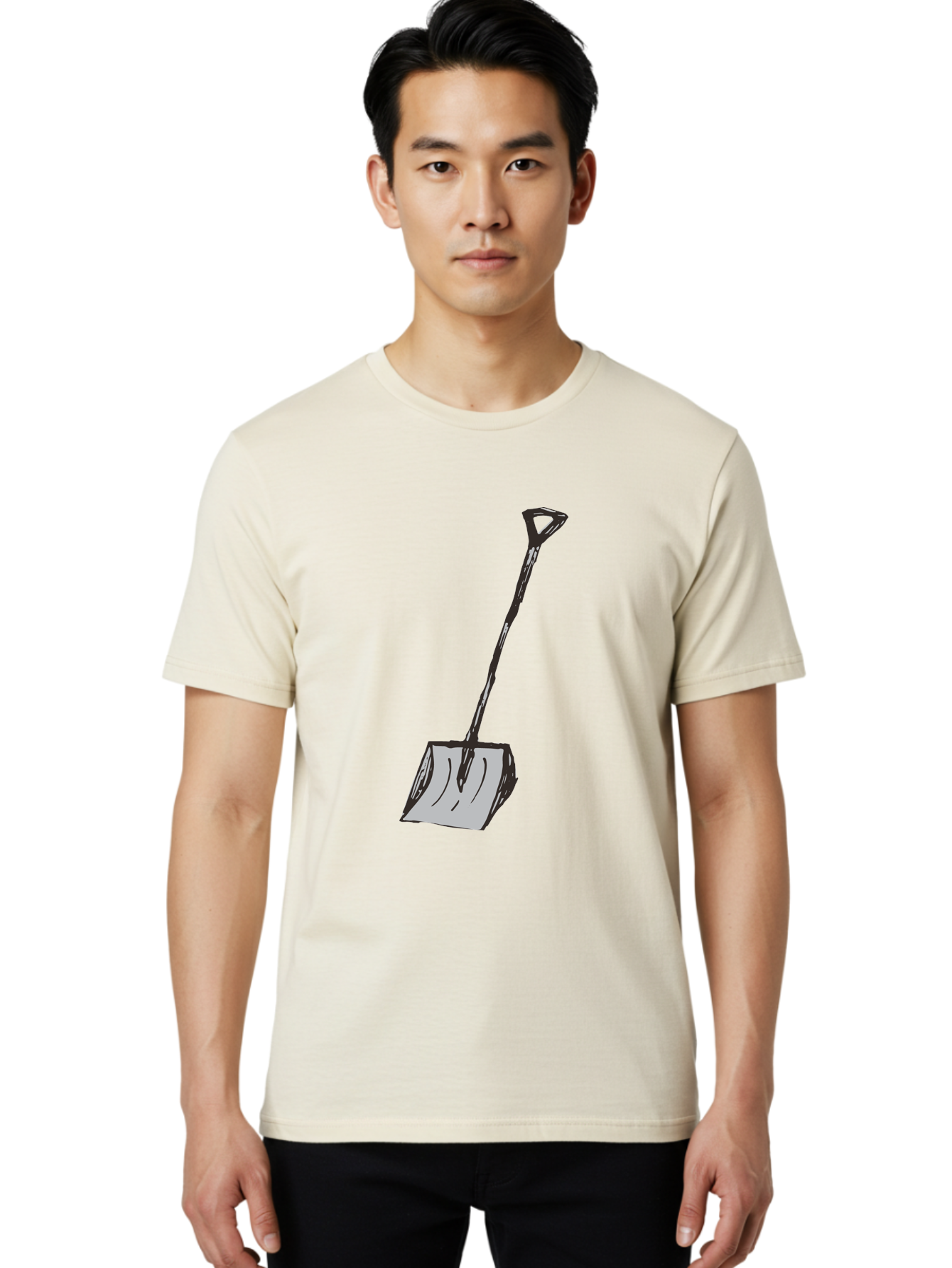 Shovel-1 Men'S Graphic Tee, 100% Cotton, Comfortable Casual Summer Wear, Machine Washable, Handheld Shovel, Gardening Tool, Digging Equipment, Metal Handle, Curved Blade, Rectangular Head, Simple Design, Illustration Style, Black Outline Aab101 18