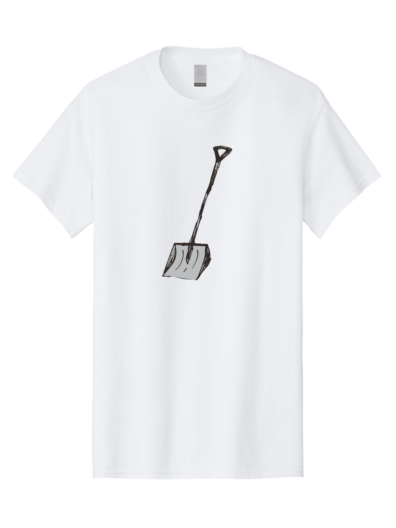 Shovel-1 Men'S Graphic Tee, 100% Cotton, Comfortable Casual Summer Wear, Machine Washable, Handheld Shovel, Gardening Tool, Digging Equipment, Metal Handle, Curved Blade, Rectangular Head, Simple Design, Illustration Style, Black Outline Aab101
