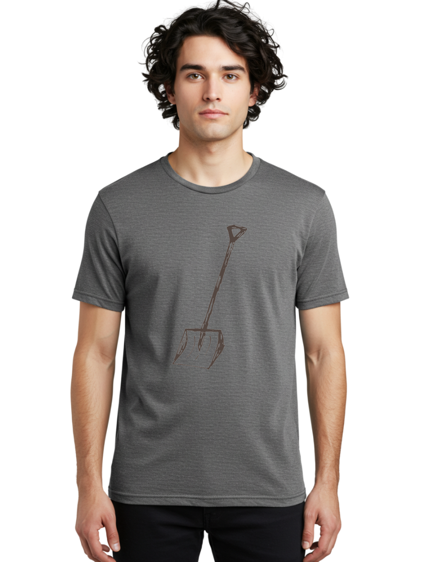 Shovel Men'S Graphic Tee, 100% Cotton, Comfortable Casual Summer Wear, Machine Washable, Hand-Drawn Shovel, Gardening Tool, Yard Work, Digging Equipment, Manual Labor, Simple Illustration, Garden Shovel Aab102 10